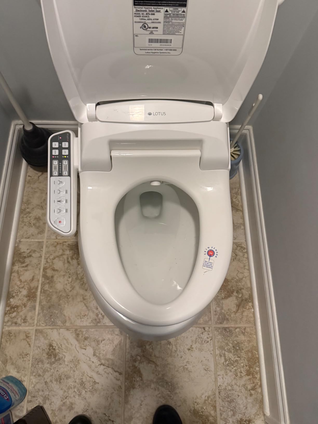 Lotus Smart Bidet ATS-850 | Slim Heated Toilet Seat with Adjustable Warm Water Wash, Side Control Panel, Stainless Steel Nozzle, Warm Air Dryer, Night Light, Child Mode, Easy Installation - Customer Photo 1