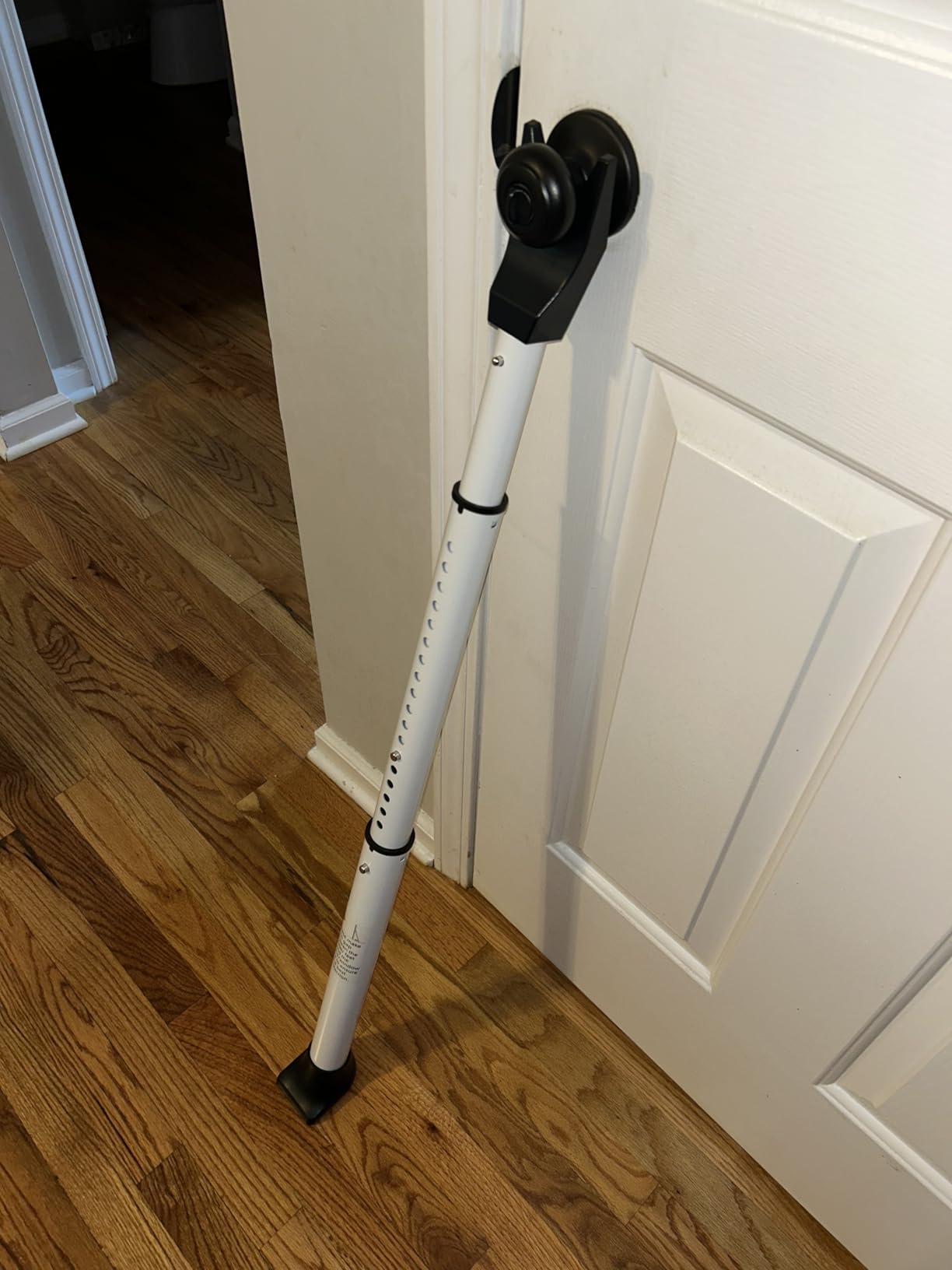 AceMining Upgraded Door Security Bar & Sliding Patio Bar, Heavy Duty Stoppers Adjustable Jammer for Home, Apartment, Travel (1 Pack,White) - Customer Photo 1