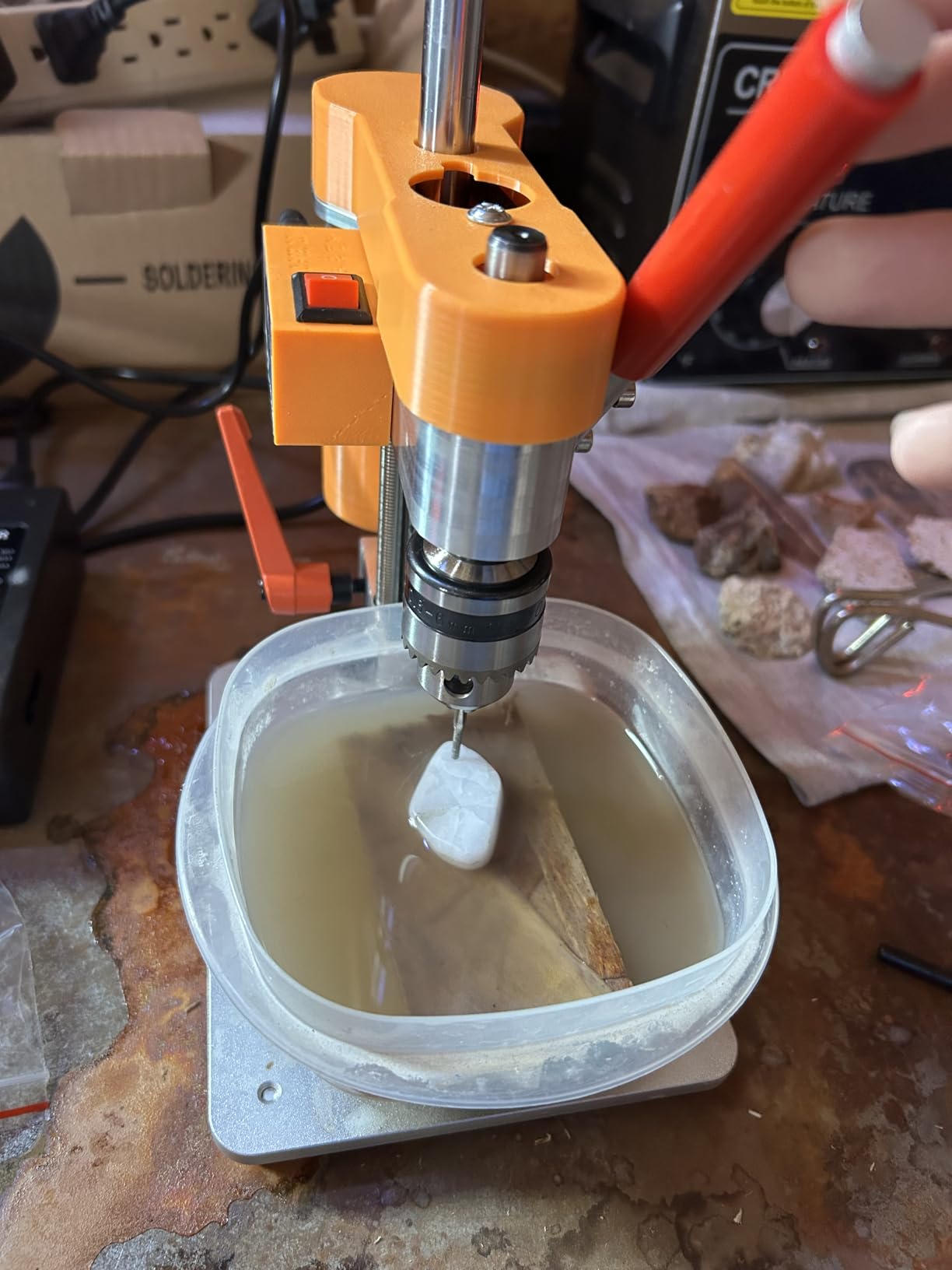 NovelLife Mini Drill Press Precision Benchtop Drilling Machine Electric Portable Table Driller CNC 795 Motor B10 Chuck Metal Wooden DIY Jewelry Making Crafts Tool Upgraded - Customer Photo 1