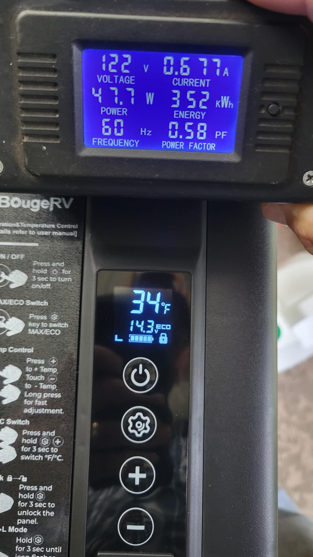 BougeRV 12 Volt Refrigerator 12V Car Fridge 23 Quart Portable Freezer Compressor Cooler 12/24V DC 110~240V AC for Truck Van RV SUV Boat Travel Camping Road Trips Tailgating -8℉~50℉ (Black) Customer Review BougeRV 12 Volt Refrigerator 12V Car Fridge 23 Quart Portable Freezer Compressor Cooler 12/24V DC 110~240V AC for Truck Van RV SUV Boat Travel Camping Road Trips Tailgating -8℉~50℉ (Black) - Customer Photo 2