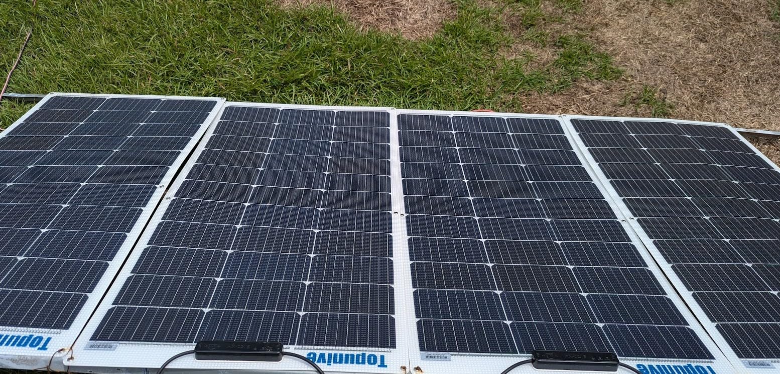 2PCS 100W 12V Flexible Solar Panel 9BB Monocrystalline Cell 12 Volt Semi-Flexible for Marine RV Trailer Boat Cabin Van Car Uneven Surfaces 12V 24V Battery Charge - Customer Photo 1