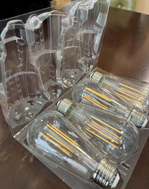 DAYBETTER 4 Pack Vintage LED Edison Bulbs, E26 Led Bulb 60W Equivalent, Dimmable Led Light Bulbs, High Brightness 800 LM Warm White 2700K, ST58 Antique LED Filament Bulbs, Clear Glass Style for Home - Customer Photo 1