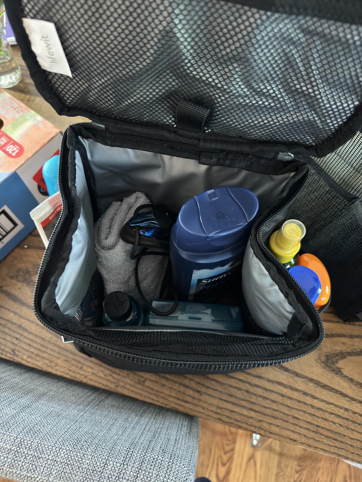 Lifewit Mesh Shower Caddy Bag Portable College Dorm Room Essentials Caddy Tote Basket for Bathroom, Gym, Travel, Camping Quick Dry Hanging Shower Organizer Toiletry Bag for Women Men, Medium, Black - Customer Photo 1