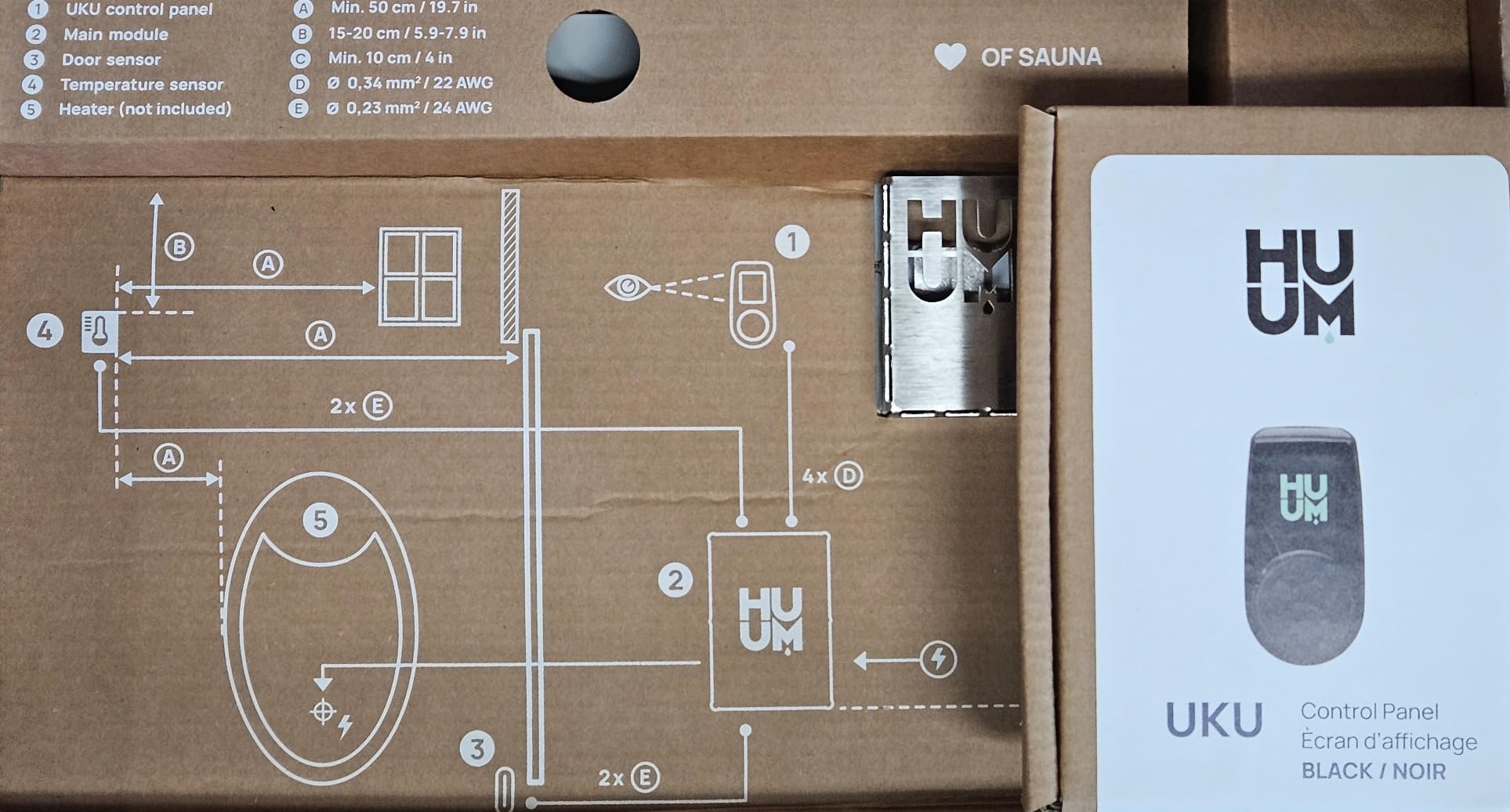 HUUM Steel 6.0 kW Sauna Heater with UKU WiFi Control (Black), 330 pounds of Rounded Olivine Stones Included (for saunas up to 353 cu ft.) - Customer Photo 2