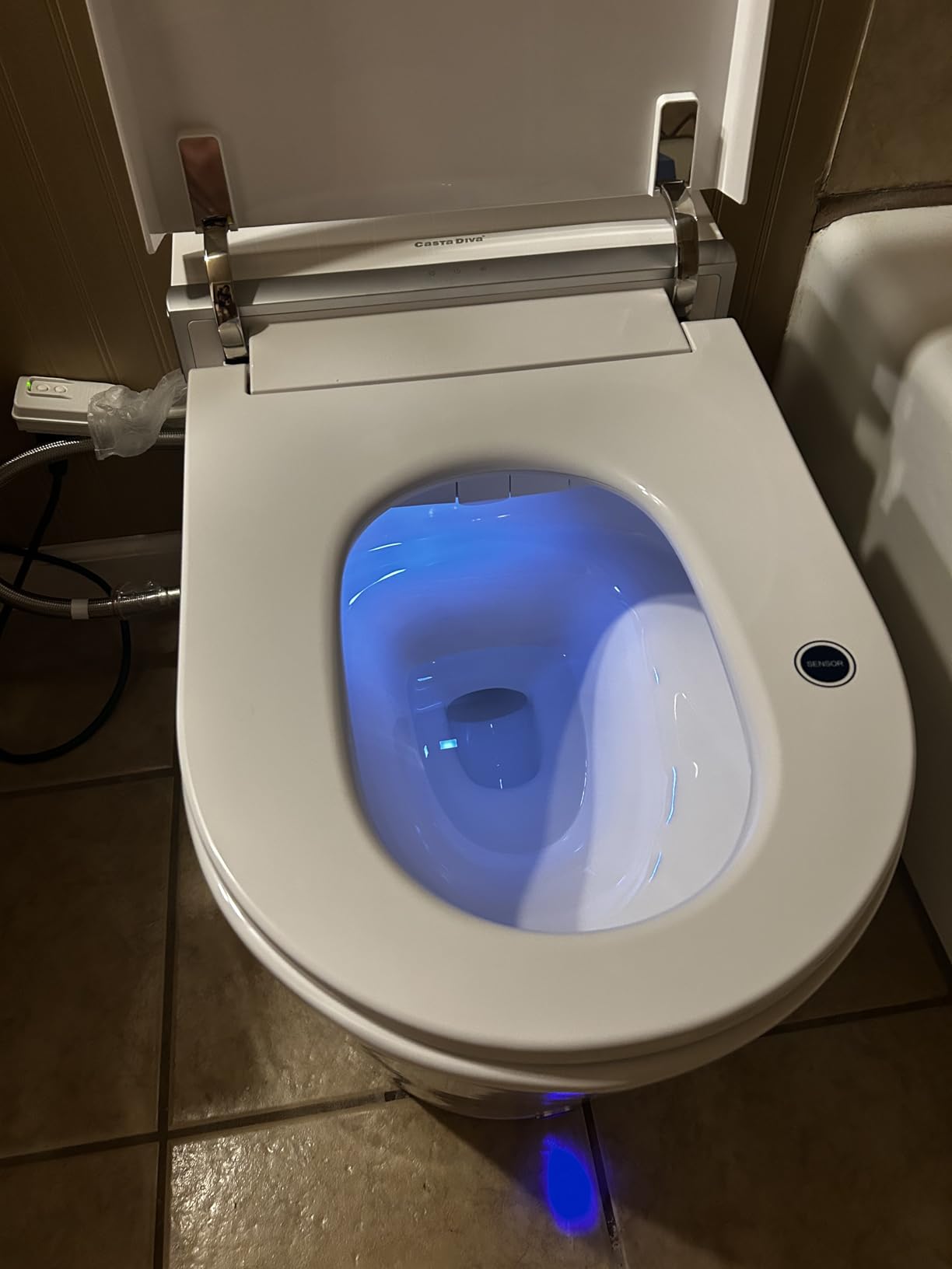 Casta Diva Smart Toilet, Wider Bidet with Heated Seat, Auto Open/Close, Warm Water, Foot Sensor Auto Flushing, Modern Japanese Toilet for Bathroom with Remote Control 1.28GPF(CD-K010) - Customer Photo 2