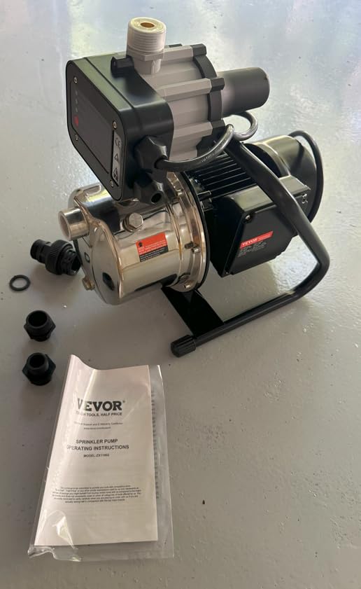 VEVOR Shallow Well Pump, 1.1 HP 115V, 978 GPH 131 ft Height, 40psi Max Pressure, Portable Stainless Steel Sprinkler Booster Jet Pumps for Garden Lawn Irrigation system, Lake Fountain, Water Transfer customer photo 1