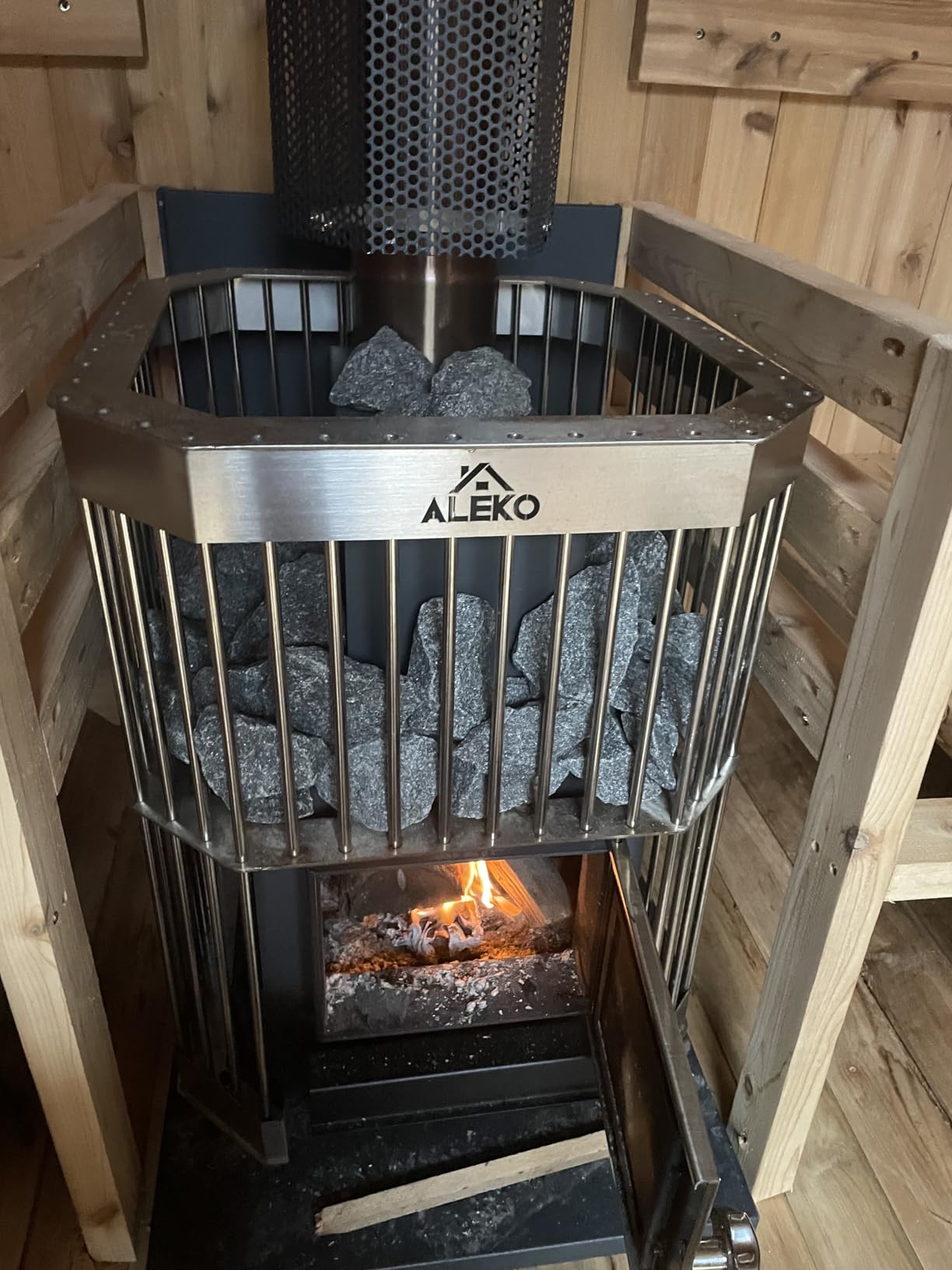 ALEKO Wood Burning Sauna Heater and Chimney Kit - Customer Photo 1