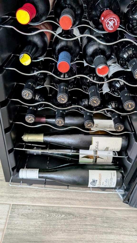 Mini Wine Fridge Freestanding, Wine Cooler Refrigerator 15 Bottle w/Digital Control, Countertop Mini Fridge for Red & White, Glass Door customer photo 1