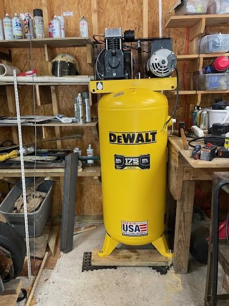 DEWALT 60 Gallon Vertical Air Compressor, 5 HP, 175 Max PSI, Single Stage, 240V - High Performance 60 Gallon Air Compressor for Industrial Use, Durable 5 HP Motor, Efficient Power Output - Customer Photo 1