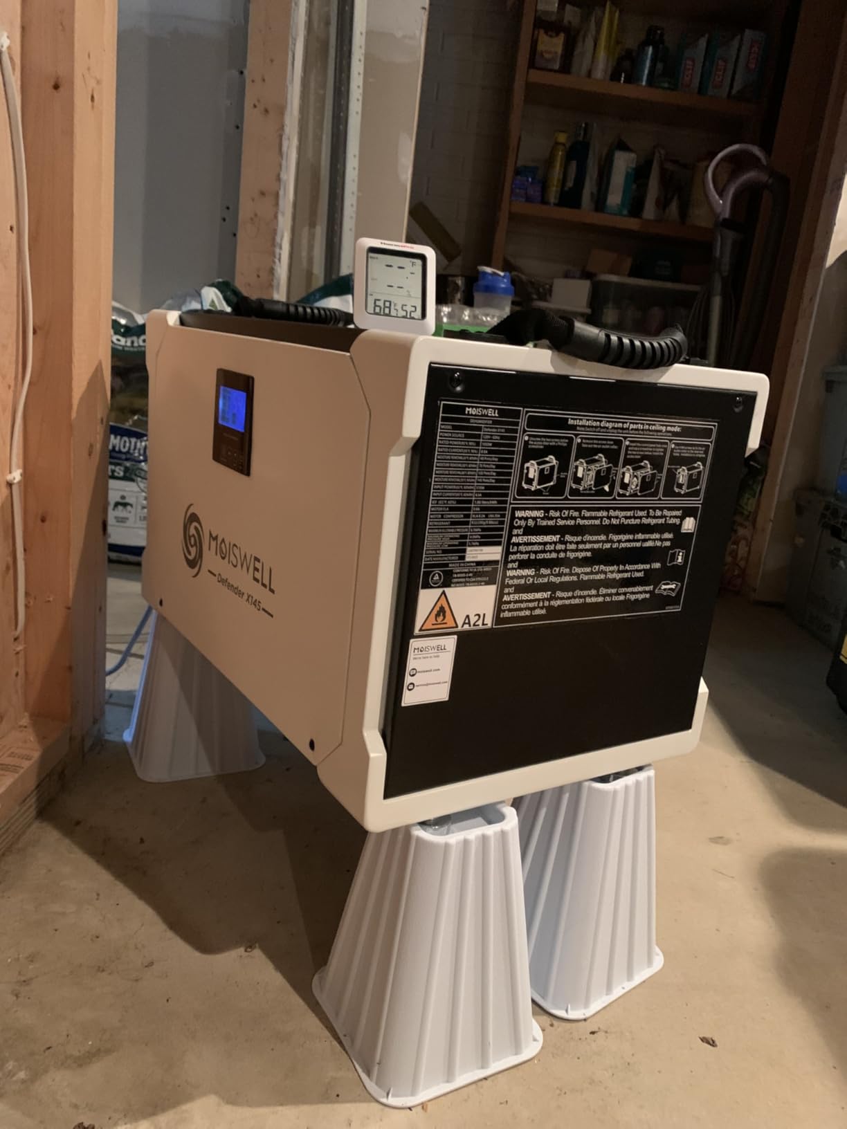 145 Pint Commercial Dehumidifier with Drain Hose for Crawl Spaces, Basements, Industry Water Damage Unit, Large Capacity, Compact, Portable, Auto Defrost, Memory Starting - Customer Photo 1