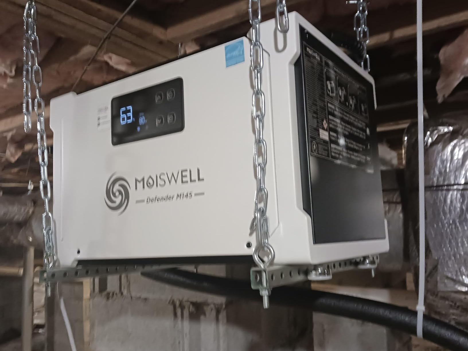 145 Pint Commercial Dehumidifier with Drain Hose for Crawl Spaces, Basements, Industry Water Damage Unit, Large Capacity, Compact, Portable, Auto Defrost, Memory Starting - Customer Photo 3