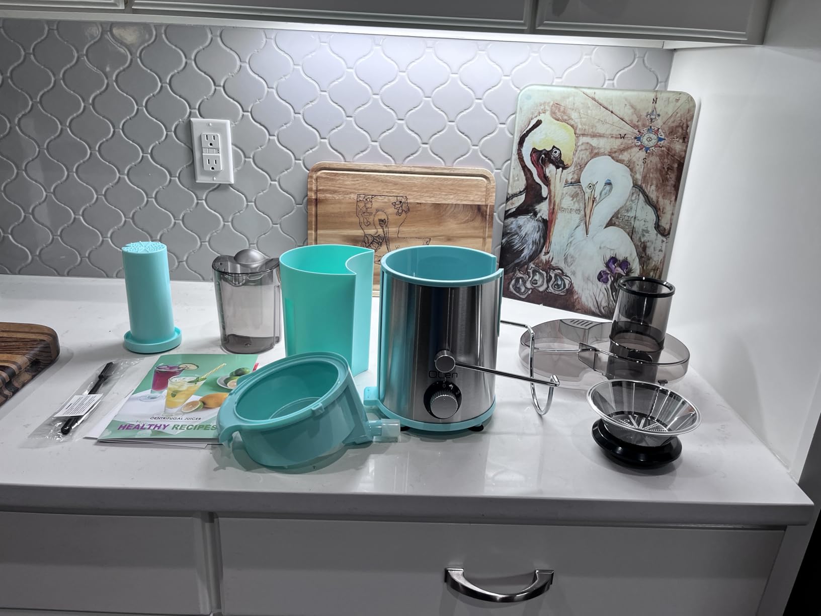 Qcen Juicer Machine, 800W Centrifugal Juicer Extractor with Wide Mouth 3
