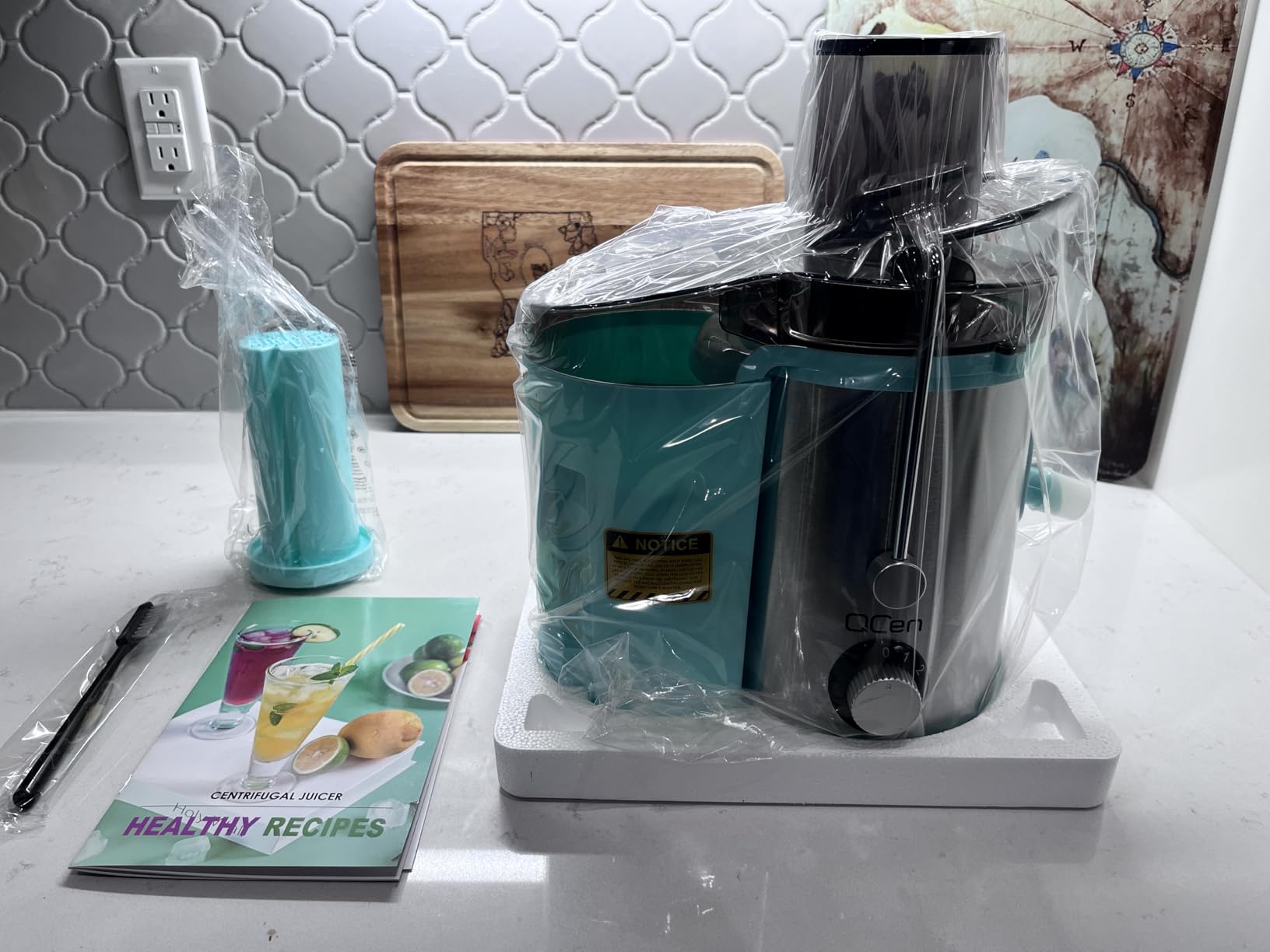 Qcen Juicer Machine, 800W Centrifugal Juicer Extractor with Wide Mouth 3