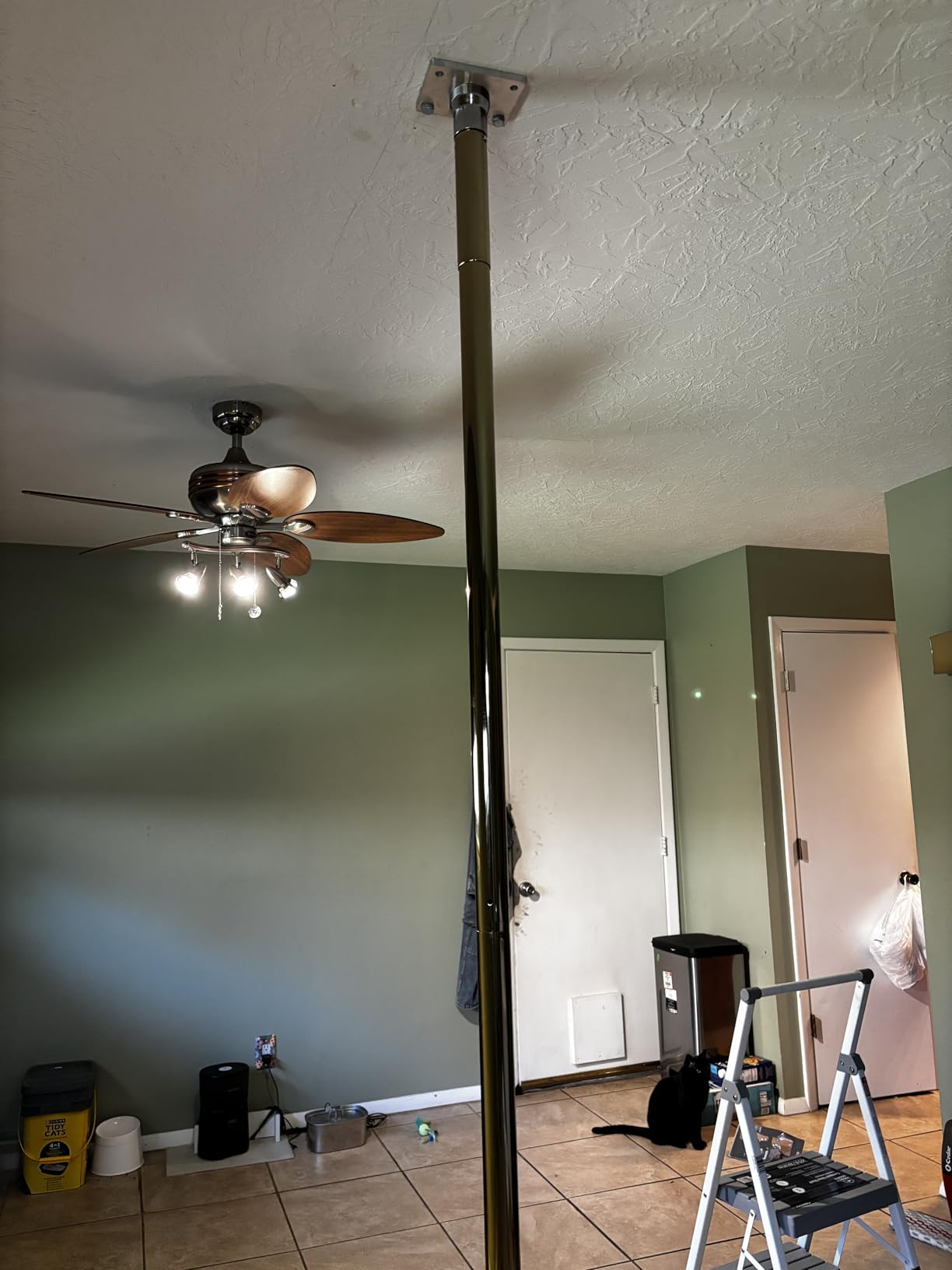 Height Adjustable Permanent Dance Pole with Fixed Plate Enhanced Safety and Stability for Home Dancing - Customer Photo 1