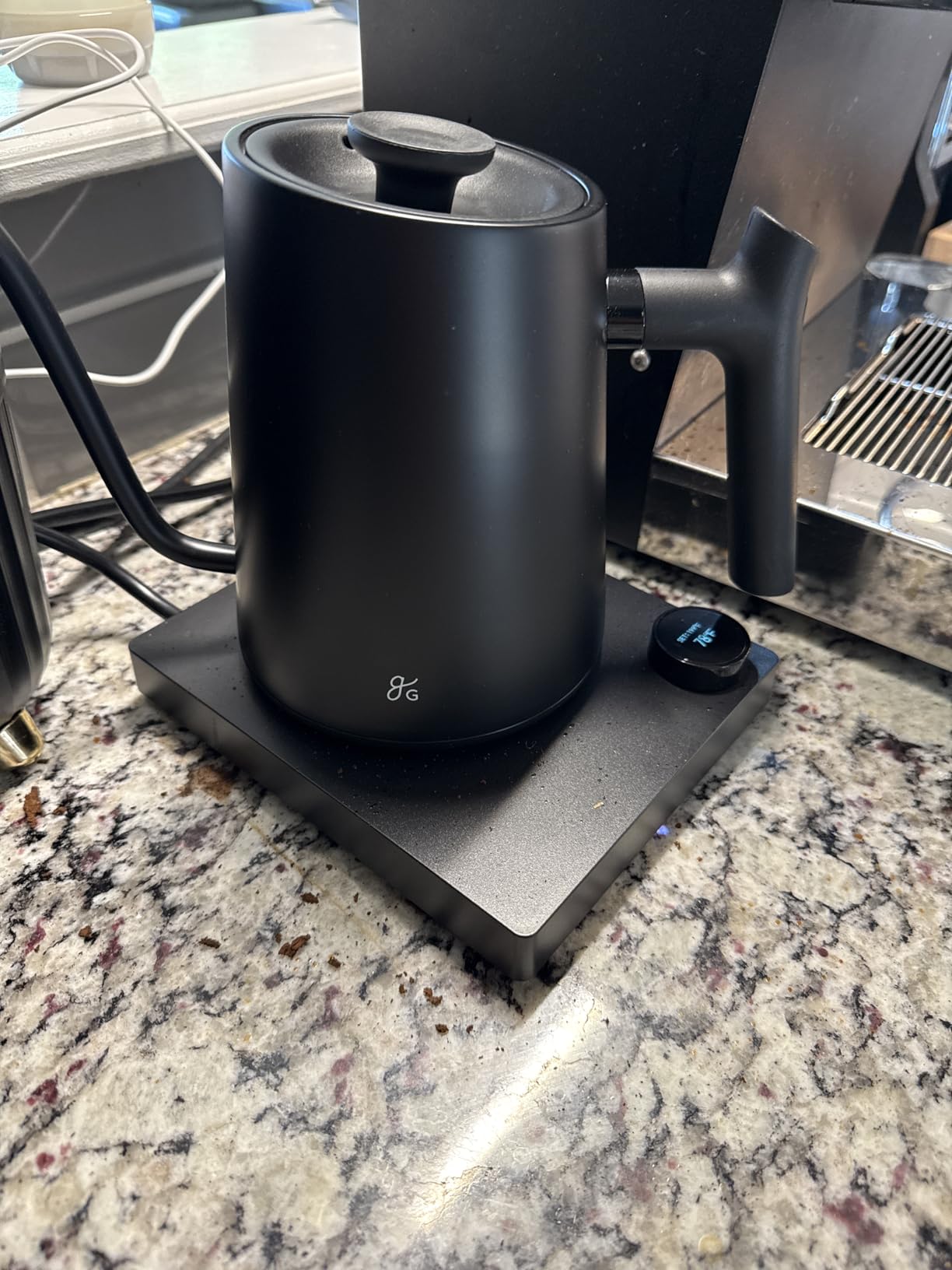 Greater Goods Electric Gooseneck Kettle, 1200W Stainless Steel with Precision Temperature Control, Fast Boil, BPA-Free, Ideal for Pour Over Coffee and Tea,1L (Onyx Black) - Customer Photo 1