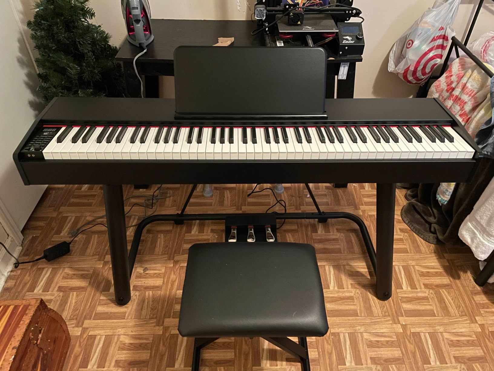 Best Choice Products 88-Key Weighted Full Size Digital Piano, Electronic Keyboard Set for All Experience Levels w/U-Stand, 3 Sustain Pedal Unit, Stool, Keyboard Cover, 2 Headphone Jacks - Customer Photo 1