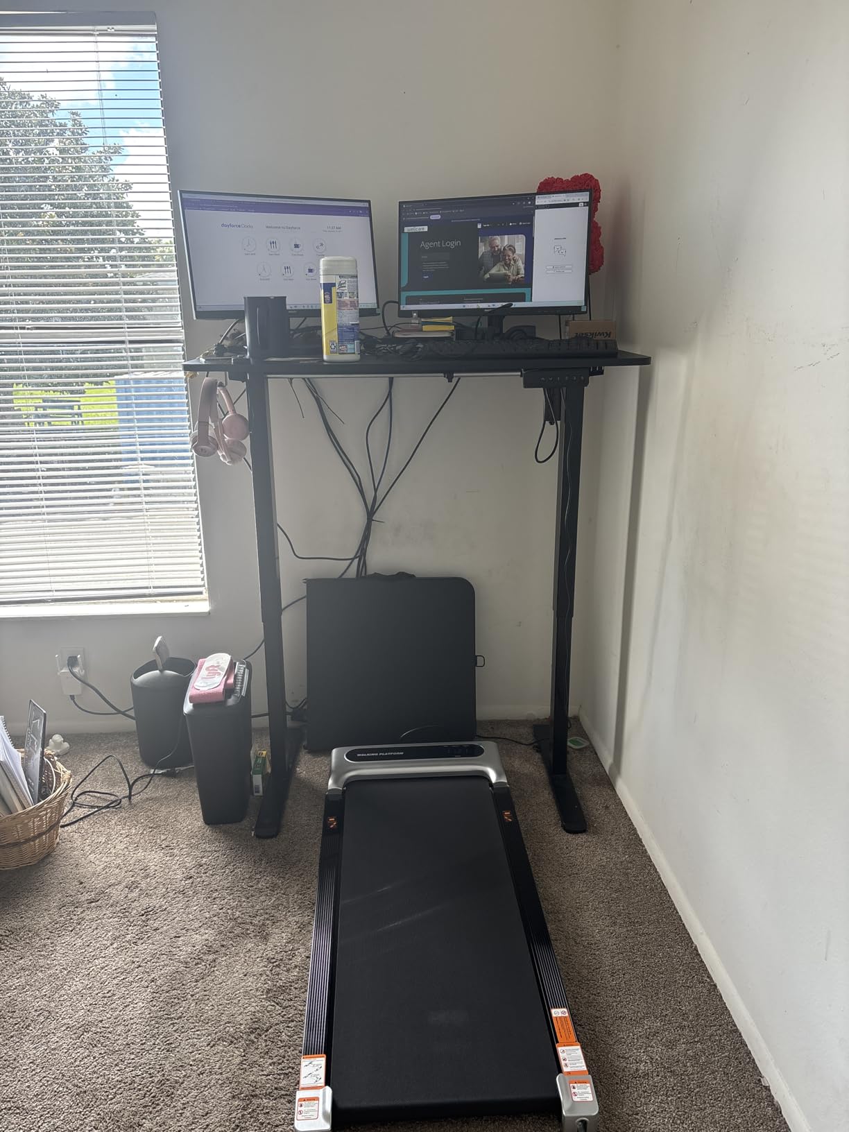 Under Desk Treadmill, Walking Pad for Home and Office, 2.5 HP Portable Walking Jogging Running Machine with Remote Control and LED Display, Silver - Customer Photo 1