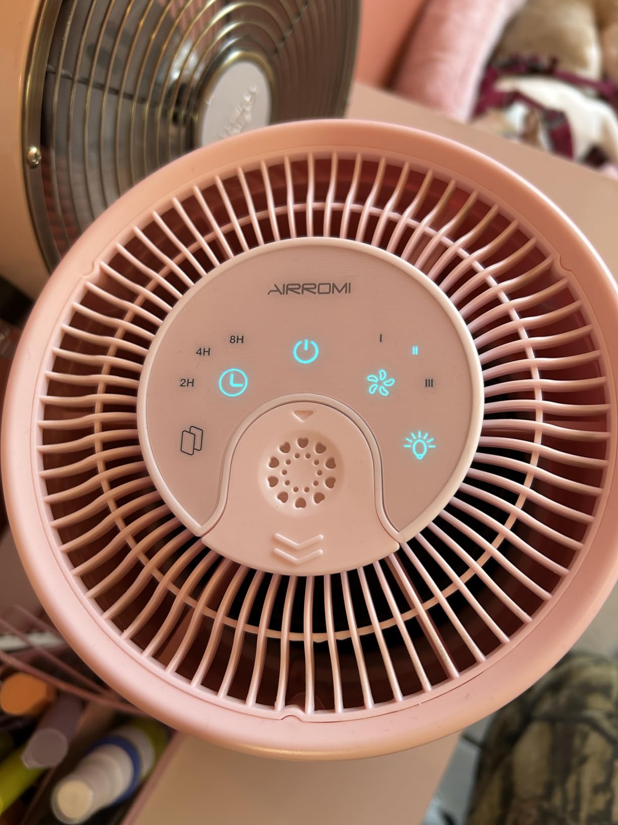 AIRROMI Air Purifier for Bedroom with HEPA 3-in-1 Filter, Pet Air Purifier for Home Cat Pee Smell, Covers Upto 990 Ft², Quiet 360° intake Air Cleaner for pet hair,allergies,Dust,Smoke A2001 White - Customer Photo 1