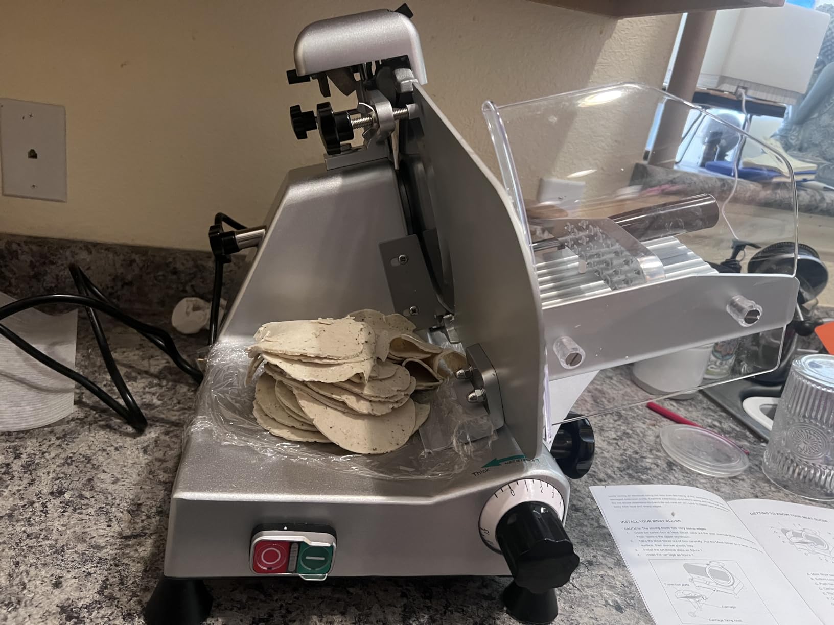 10 inch Commercial Meat Slicer, 240W Frozen & Cheese Slicer, Premium Chromium-plated Steel Blade, Semi-Auto, Low Noise - Customer Photo 1