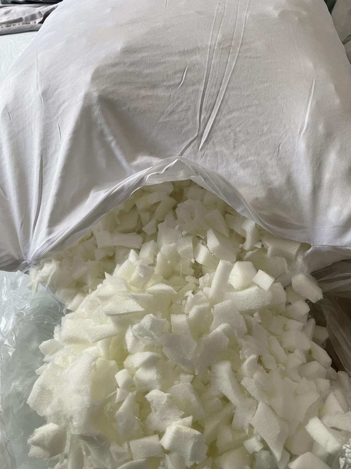 Shredded Memory Foam Pillows King Size Set of 2, Cooling Pillow Firm and Soft Adjustable for Side Back Stomach Sleepers - Customer Photo 1