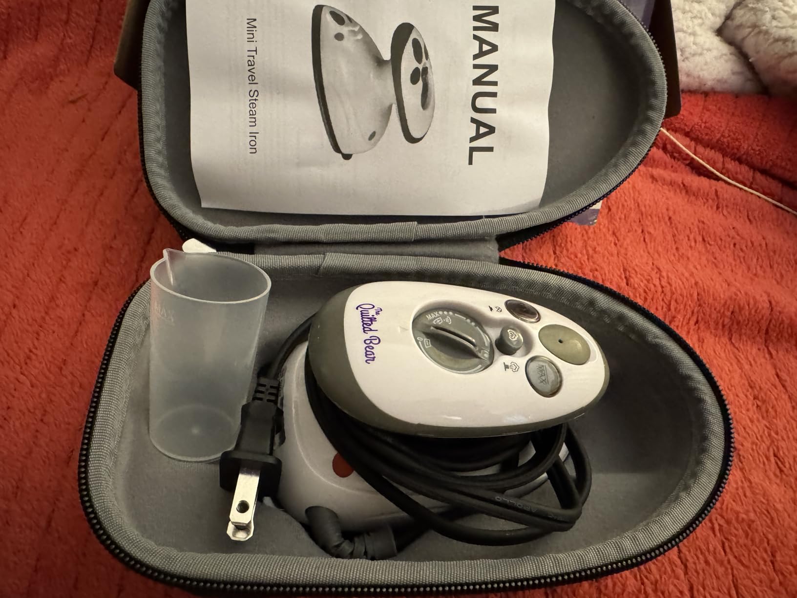 The Quilted Bear Mini Steam Iron - Lightweight Mini Travel Iron for Effortless Quilting & Wrinkle-Free Clothes with Hard Shell Case - Travel Steamer Craft Press for Clothes & Crafts (Pink) - Customer Photo 4