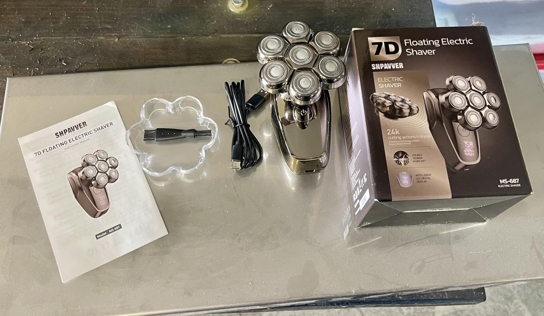 7D Head Shavers for Bald Men, SHPAVVER Detachable Head Shaver LED Display Dry Wet Bald Head Razor, IPX7 Waterproof Head Shavers with Type-C Charge - Customer Photo 1