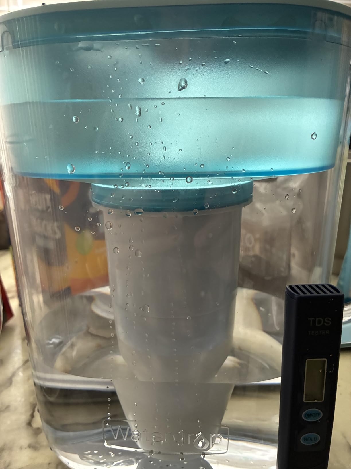 Waterdrop Alkaline Lucid 10-Cup Large Water Filter Pitcher with 1 Filter, Healthy, Improved Coffee Taste, Clean & Toxin-Free Mineralized Alkaline Water (100 Gallons), Up to PH 9.5, BPA Free, Blue - Customer Photo 2