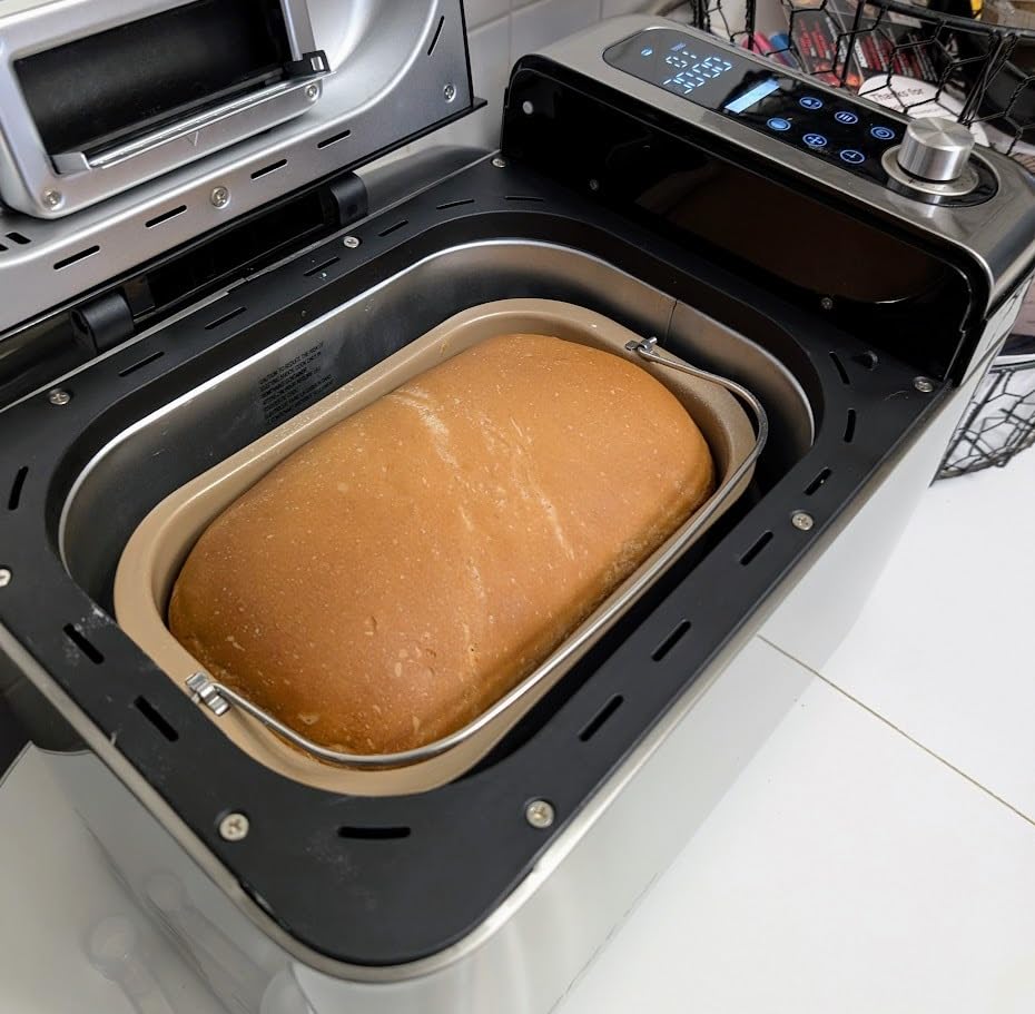Neretva Bread Maker, 3.3LB Larger Bread Machine 15-in-1 Stainless Steel & Nonstick Ceramic Pan - Customer Photo 2