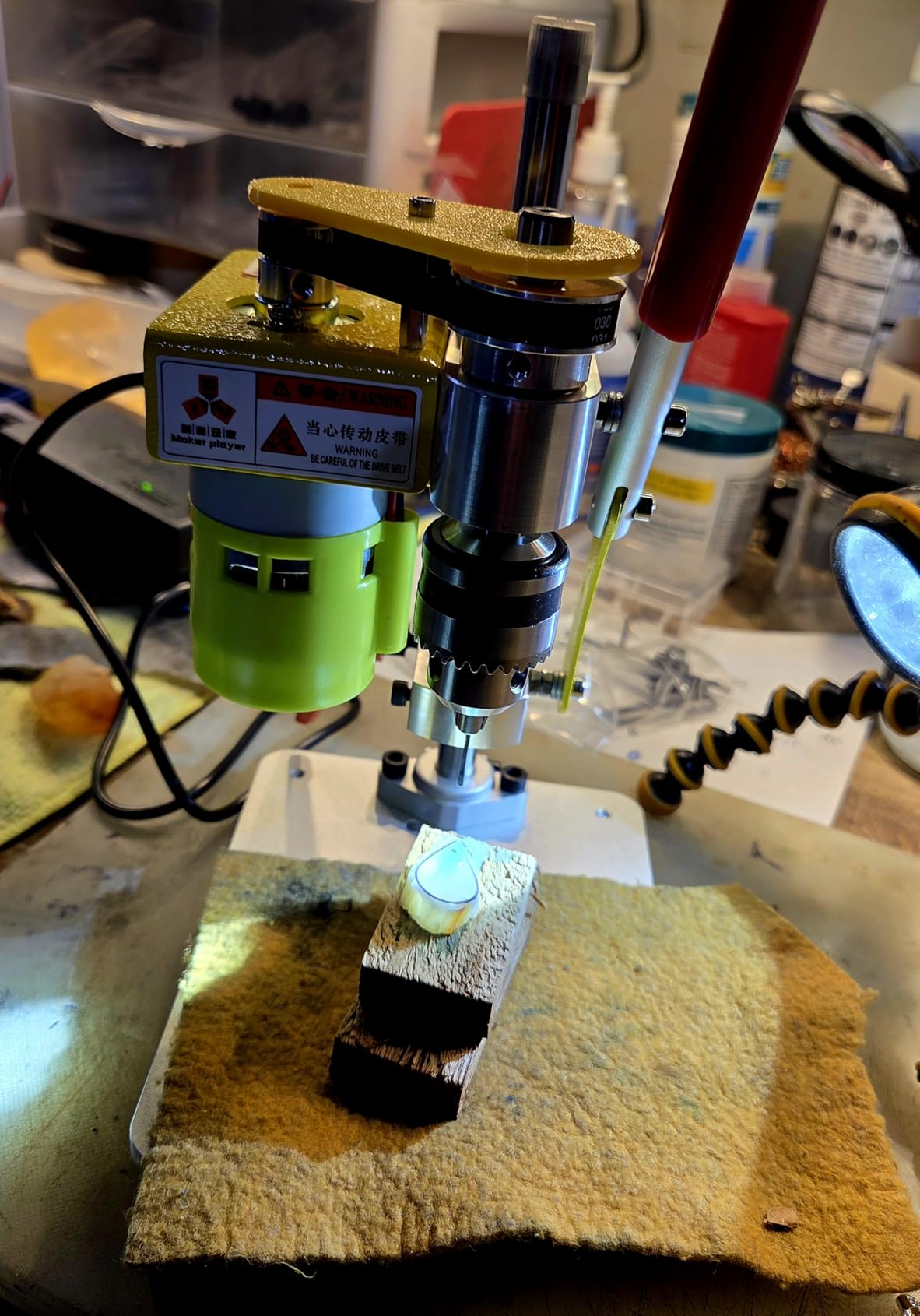 Electric Mini Bench Top Drill Press, 7 Speed Drilling Machine w/ B10 Chuck for 0.6-6mm Bits, Mefape DIY Metal Woodworking Jewelry Drill Tool - Customer Photo 1