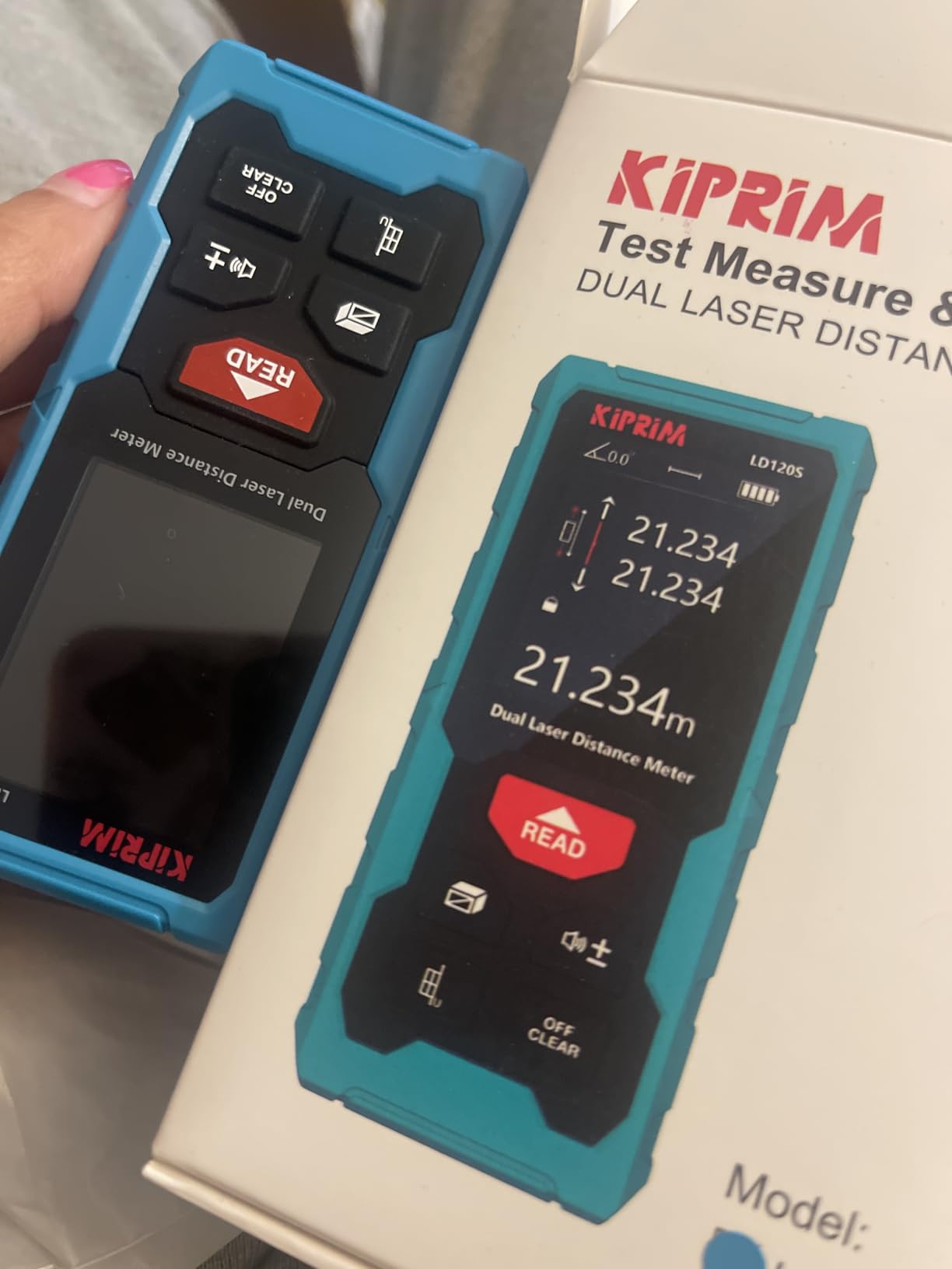 Kiprim Laser Distance Measure High Accuracy 165ft Kiprim LD50E Laser Tape Measure 50M Compact Laser Measurement Tool with Larger Backlit LCD Display,ft/m/in Switching,Bubble Level - Customer Photo 1