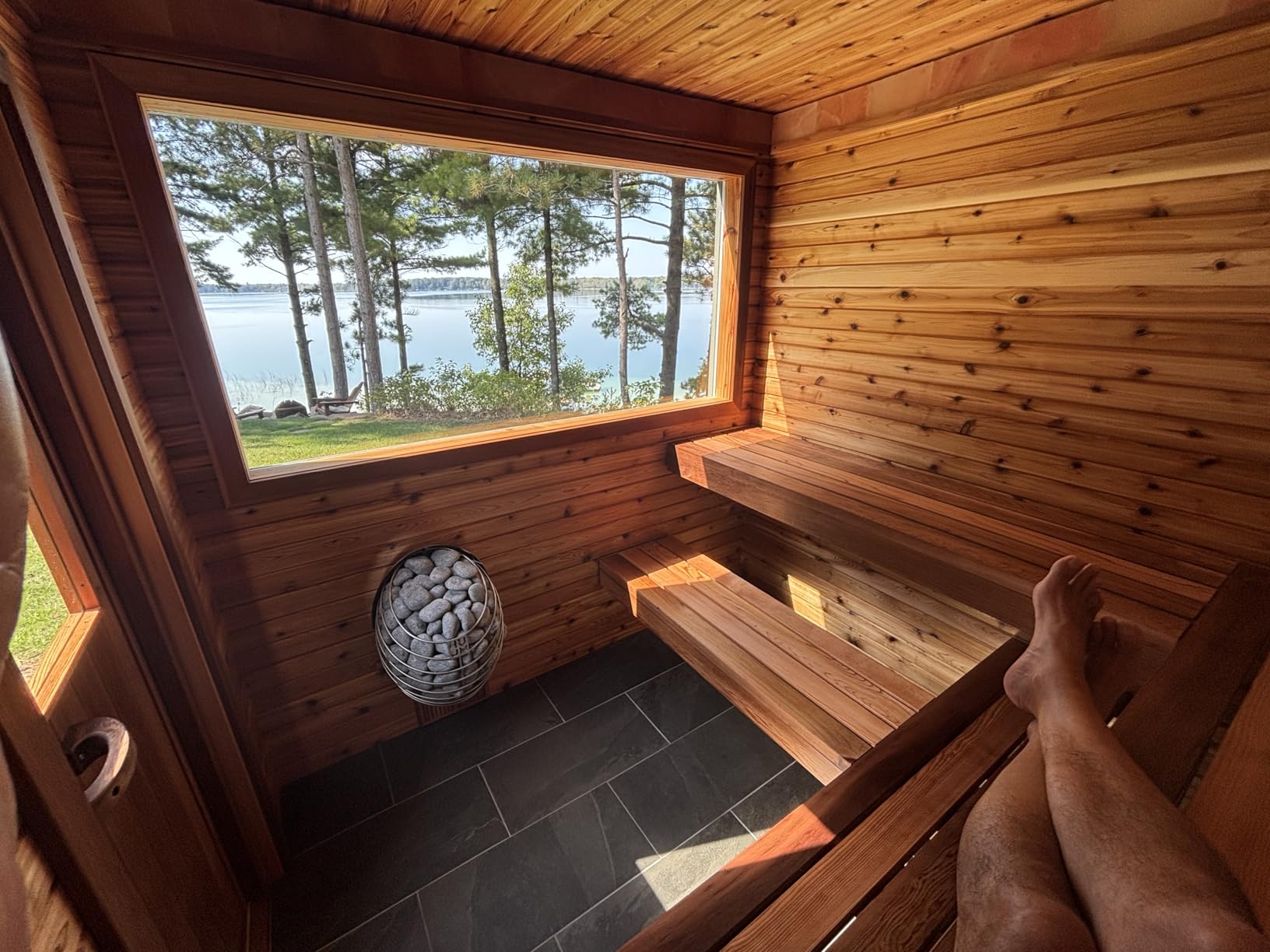 Sauna Wood Oil – 1.32 Gallons (5L/169 fl oz) | Protects & Nourishes Sauna Wood | Solvent-Free, Unscented, Covers 600+ Sq Ft | for Traditional & Infrared Saunas - Customer Photo 1