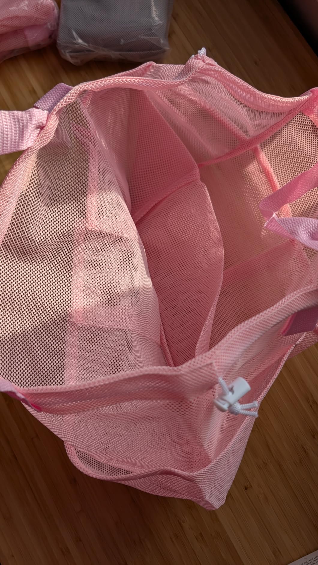 Mesh Shower Caddy Portable with Drawstring, Dorm Room Essentials for College Students Girls, Large Shower Bag for Camping,Swimming,Gym,Travel,Bathroom - Pink - Customer Photo 1