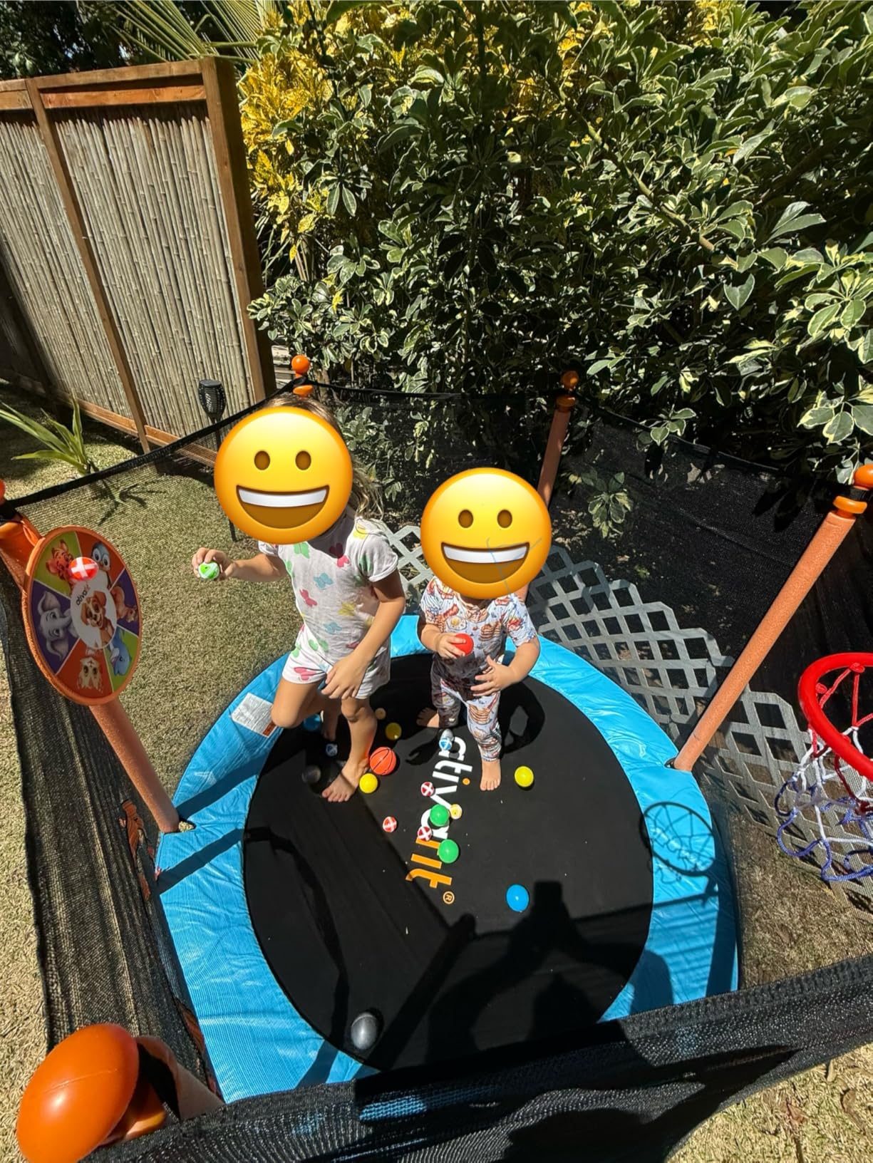 Ativafit 60'' Rebounder Trampoline Indoor Outdoor for Kids Ages 1-8, 5 FT Recreational Toddler Trampoline with Safety Enclosure Net Gifts with Basketball Hoop Dartboard Ocean Bal - Customer Photo 1