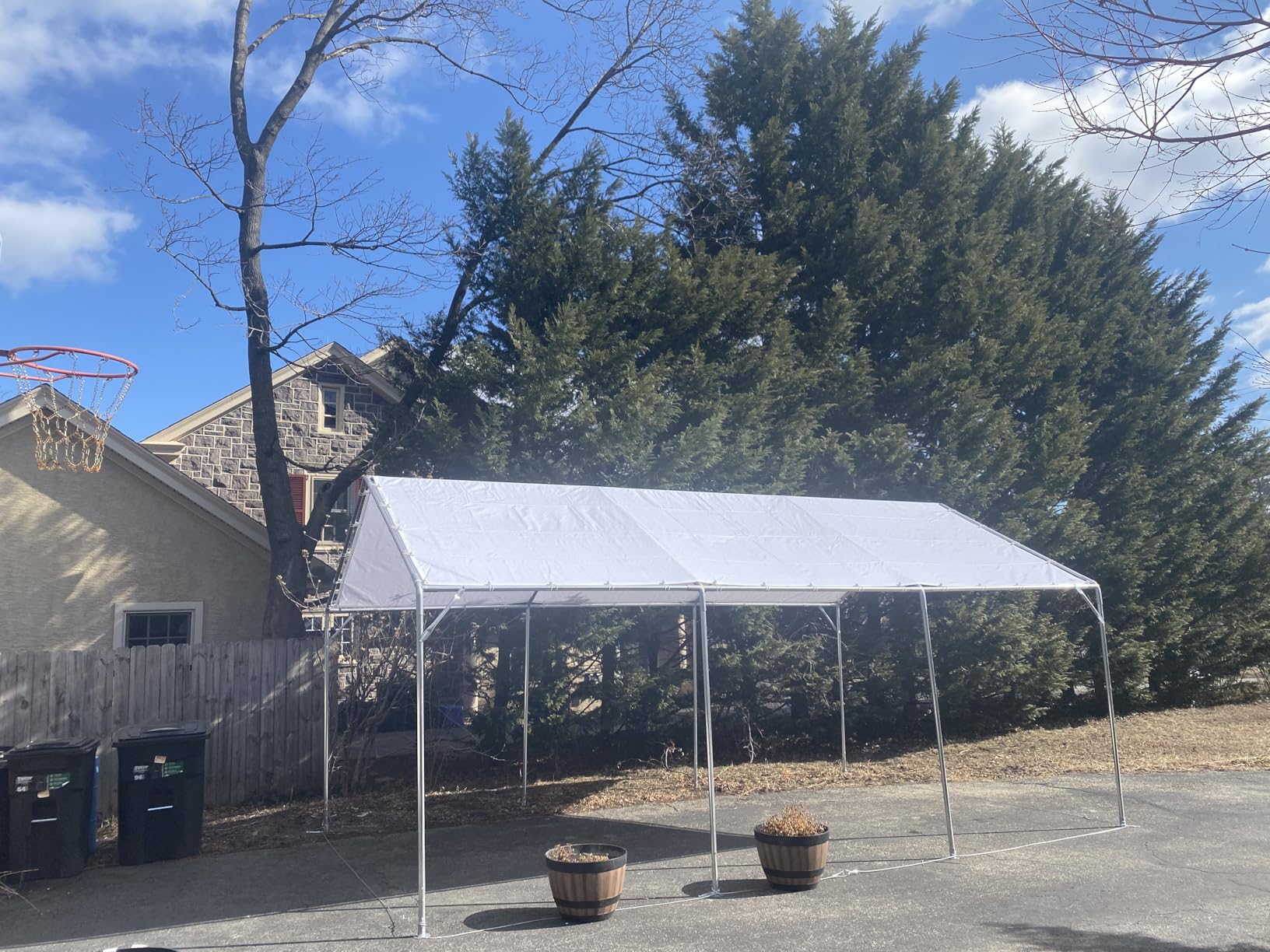 Sophia & William Carport Car Port Canopy 10x20 ft Heavy Duty, Portable Garage Shelter Car Tents Carpas para Carros All Weather for Automobiles Truck Boat, with Removable Sidewalls and Metal Frame - Customer Photo 3