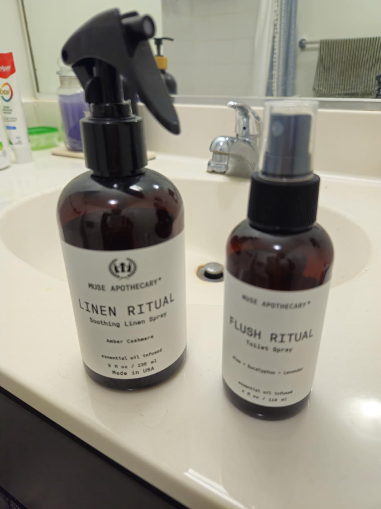 Muse Apothecary Flush Ritual - Aromatic & Refreshing Toilet Spray, Use Before You Go, 2 oz, Infused with Natural Essential Oils - Coconut + Sandalwood, 2 Pack - Customer Photo 2