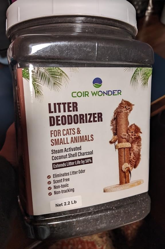 Cat Litter Deodorizer – 2.2 Lb Activated Charcoal Carbon – Odor Eliminator for Litter Box, Chicken Coop, Small Animal Enclosures – Extends Litter Life – Natural Pet Odor Control Granules Customer Review Cat Litter Deodorizer – 2.2 Lb Activated Charcoal Carbon – Odor Eliminator for Litter Box, Chicken Coop, Small Animal Enclosures – Extends Litter Life – Natural Pet Odor Control Granules - Customer Photo 2