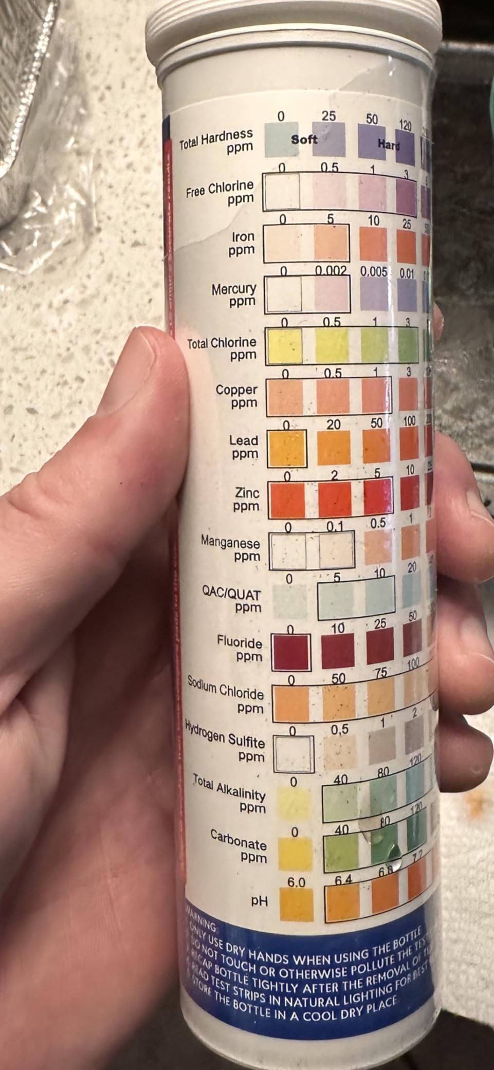 All-New 20 in 1 Drinking Water Testing Kit 120 Strips, Home Tap and Well Water Test Kit for Hardness, Lead, Iron, Copper, Chlorine, Fluoride - Customer Photo 2