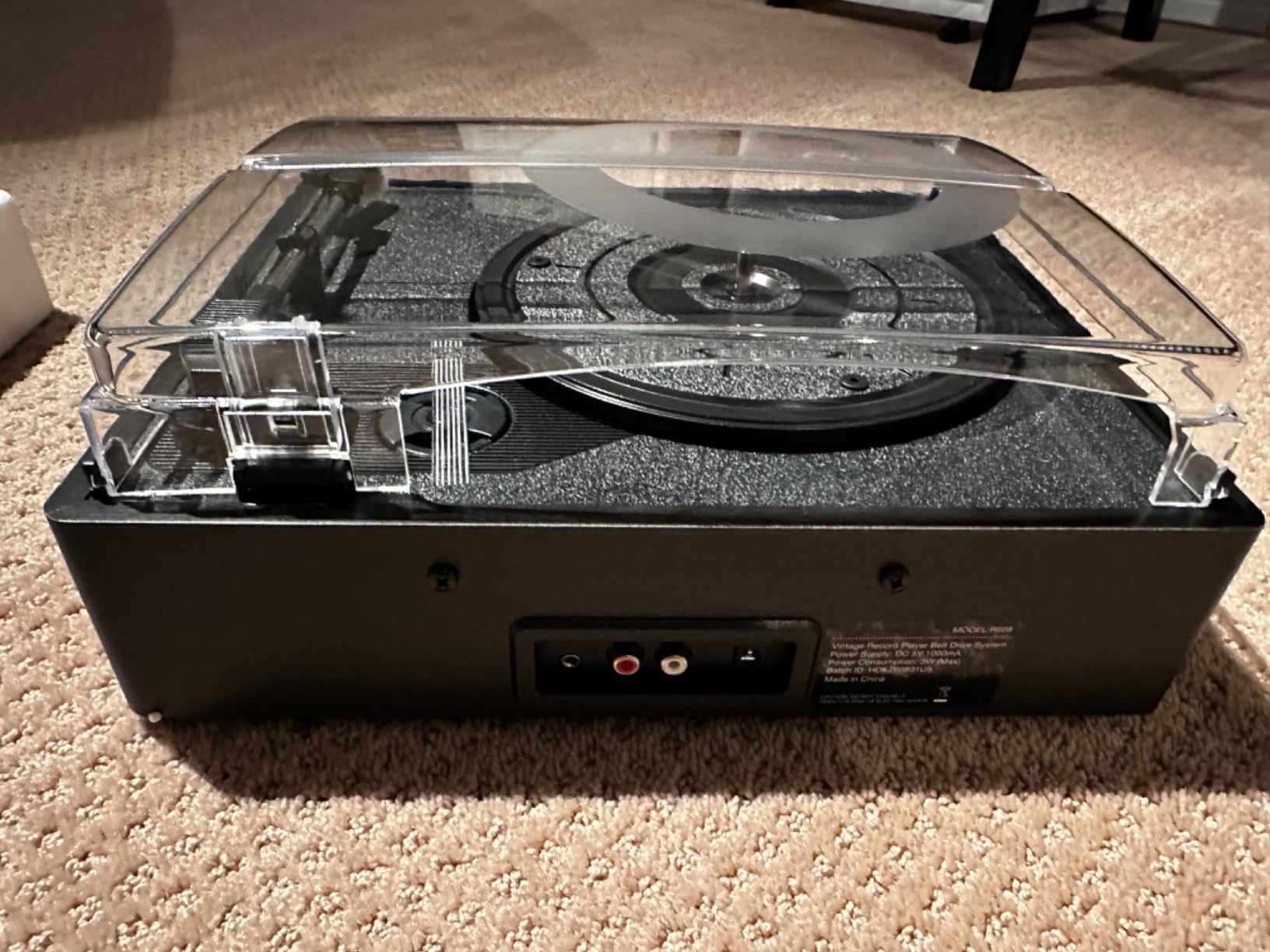 Vinyl Record Players Vintage Turntable with Speakers Belt-Driven Turn Tables Support 3-Speed, Bluetooth Wireless Playback, Headphone, AUX-in, RCA Line LP Phonograph Auto Stop Retro Black - Customer Photo 1