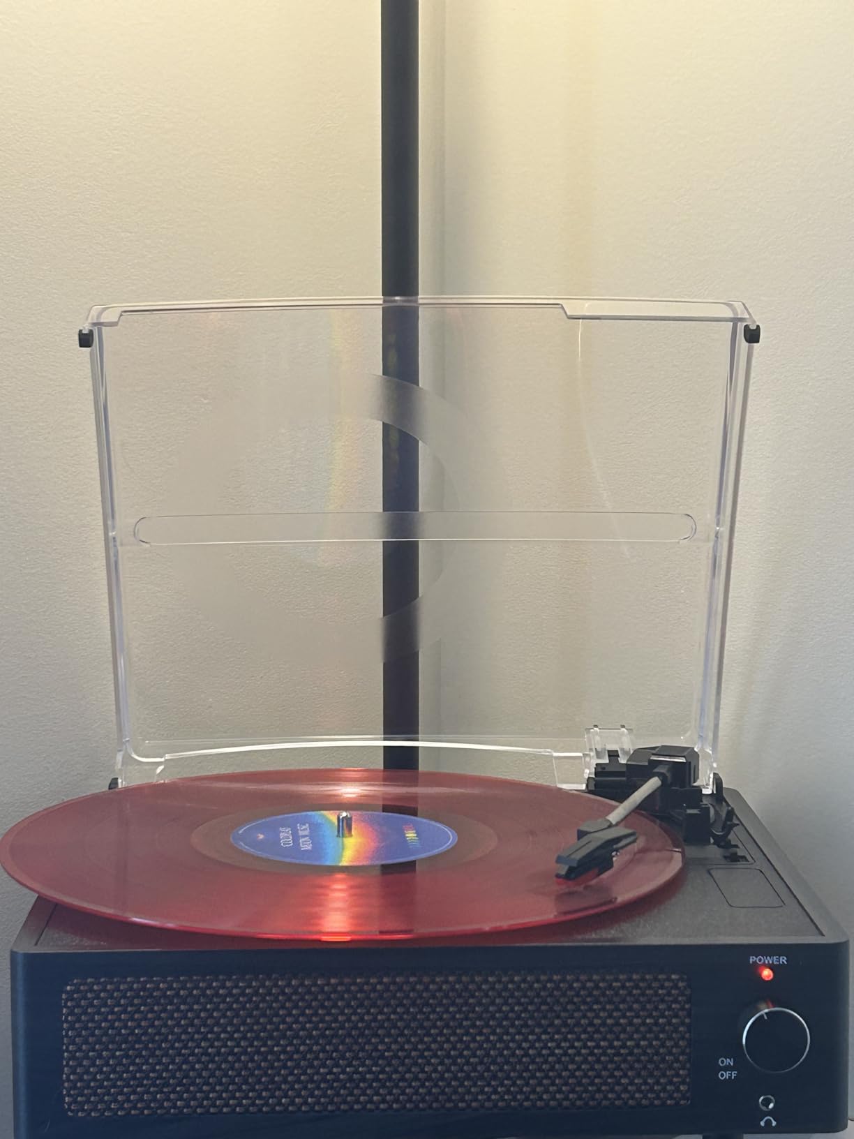WOCKODER Vinyl Record Players Vintage Turntable with Speakers Belt-Driven Turn Tables Support 3-Speed, Bluetooth Wireless Playback, Headphone, AUX-in, RCA Line LP Phonograph Auto Stop Retro Black - Customer Photo 1 - RosenberryRooms