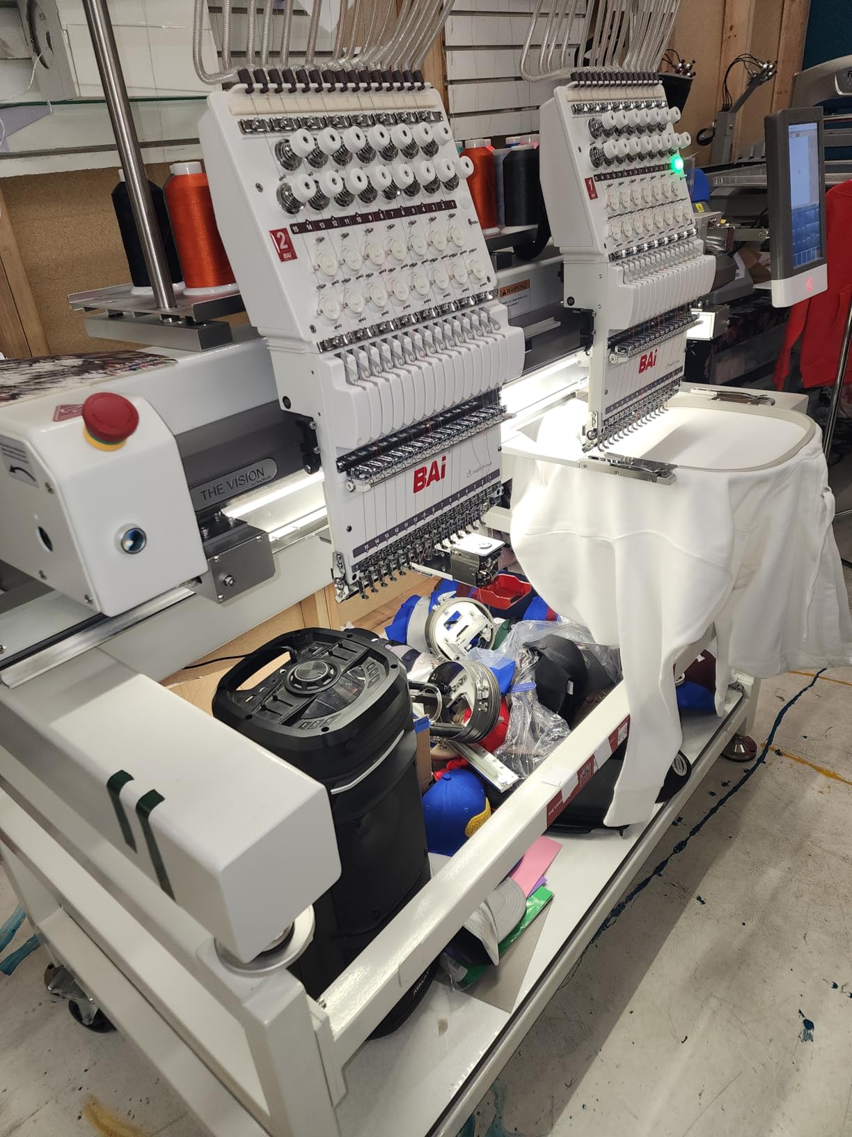 BAi The Vision-2Heads Multi Needle Industrial Embroidery Machine with 20x16