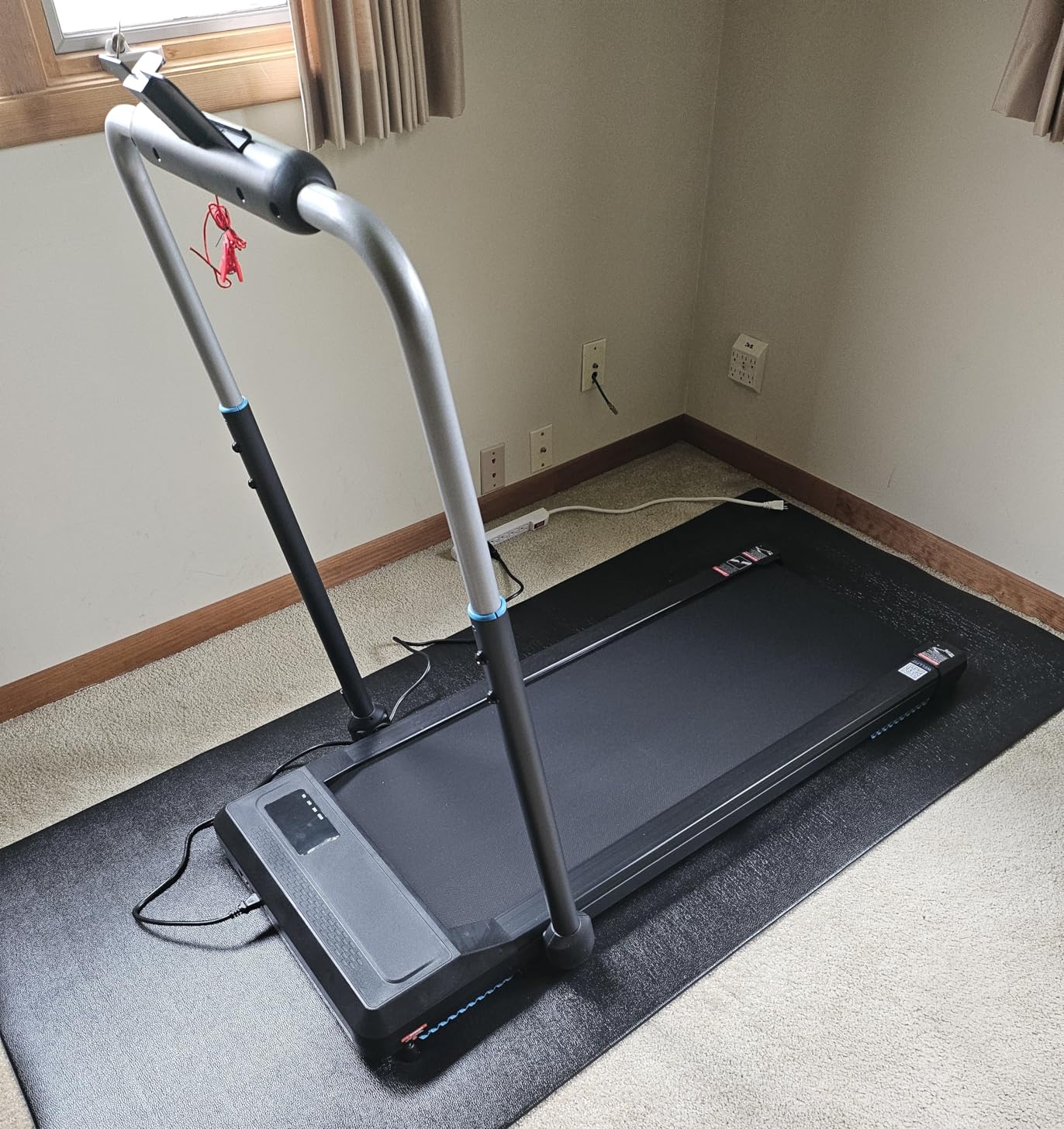 WELLFIT Folding Treadmills with 10% Incline, Under Desk Walking Pad 360+ LBS Weight Capacity, Treadmill for Home Office with Handle Bar, 3 in 1 Smart Treadmill Work with ZWIFT KINOMAP No Assembly - Customer Photo 1