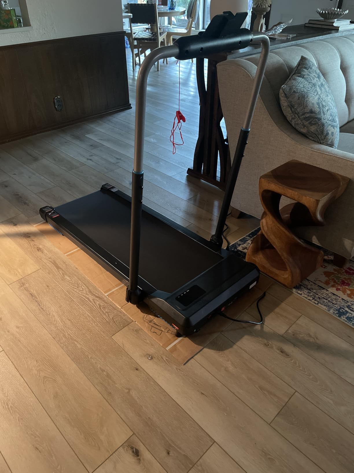WELLFIT Folding Treadmills with 10% Incline, Under Desk Walking Pad 360+ LBS Weight Capacity, Treadmill for Home Office with Handle Bar, 3 in 1 Smart Treadmill Work with ZWIFT KINOMAP No Assembly - Customer Photo 2