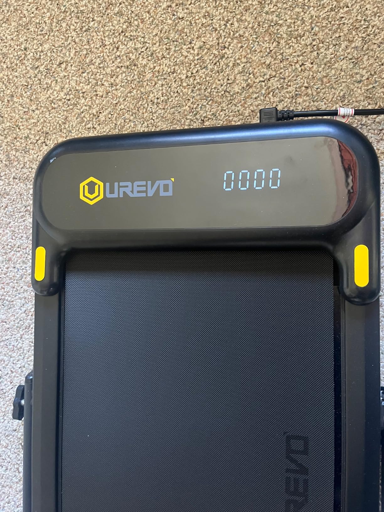 UREVO Strol 2E Smart 2-in-1 Folding Treadmill, Compact Walking Pad with Safety Handle, Plug and Play, Dual LED Display, Workout APP, Walking or Running for Home Office, Remote Included - Customer Photo 1