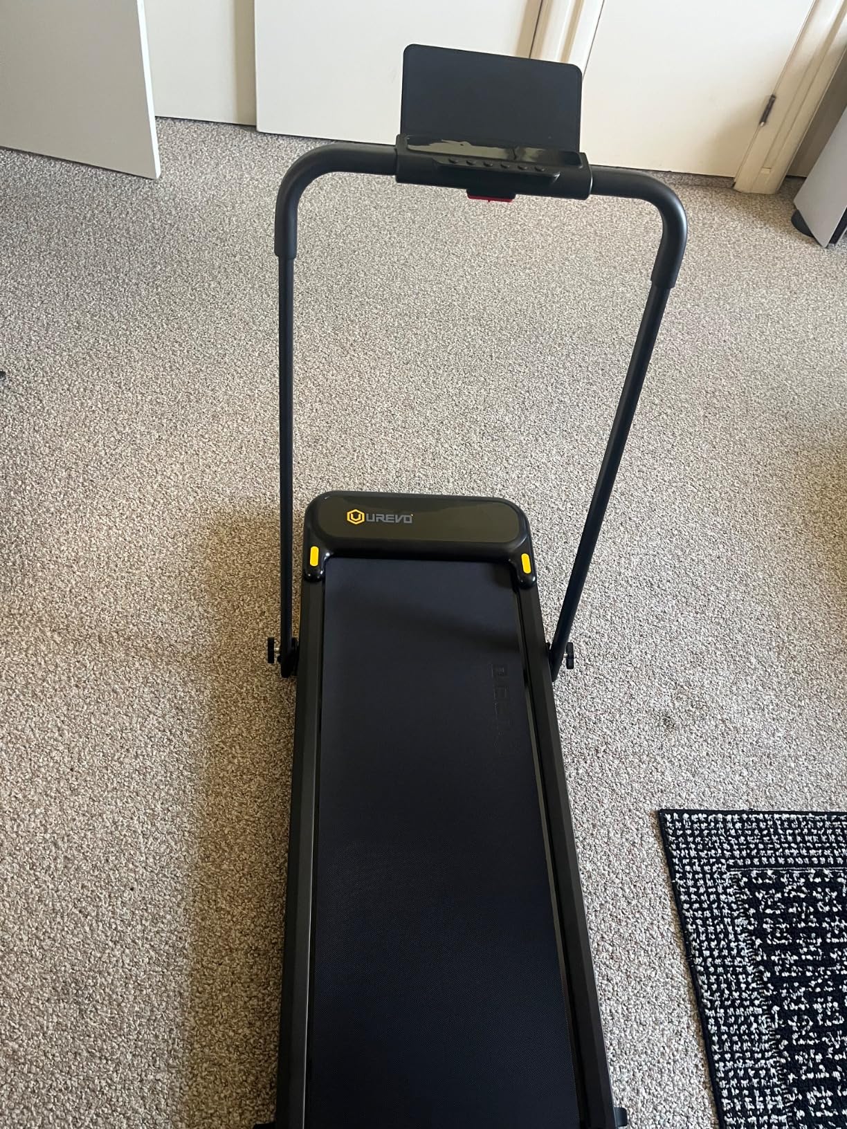 UREVO Strol 2E Smart 2-in-1 Folding Treadmill, Compact Walking Pad with Safety Handle, Plug and Play, Dual LED Display, Workout APP, Walking or Running for Home Office, Remote Included - Customer Photo 2