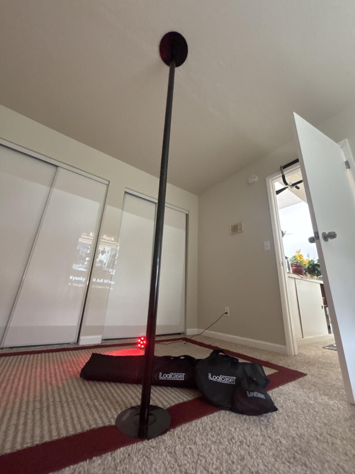 Spinning Dancing Pole for Home | Portable and Heavy Duty 45mm Dance Pole Apartment Friendly, Adjustable Height 7ft to 11ft, w/Pole Conditioning Bands Set, LED Light and Carry Bags - Customer Photo 2
