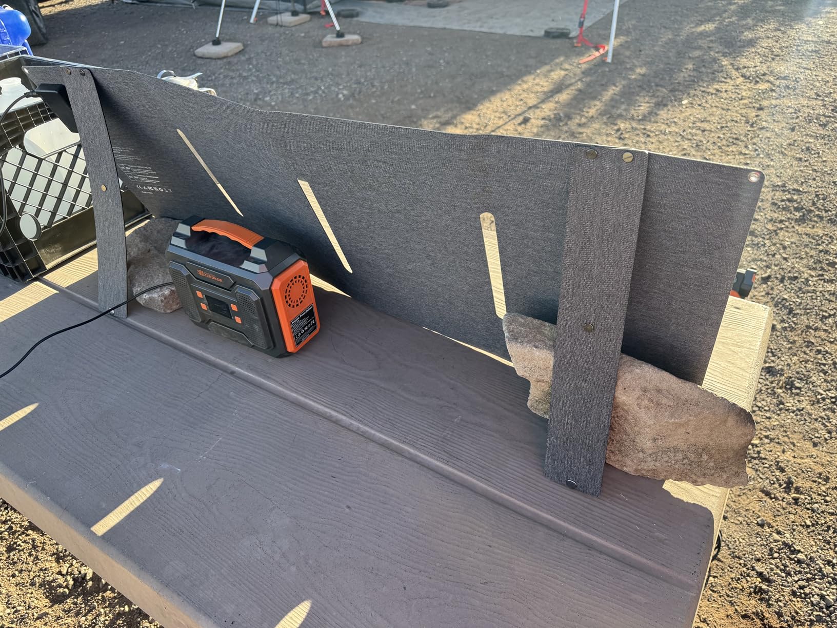 Portable Solar Generator, 300W Portable Power Station with Foldable 60W Solar Panel, 110V Pure Sine Wave 280Wh Lithium Battery Pack with USB DC AC Outlet for Home Use RV Van Outdoor Camping-Orange - Customer Photo 2