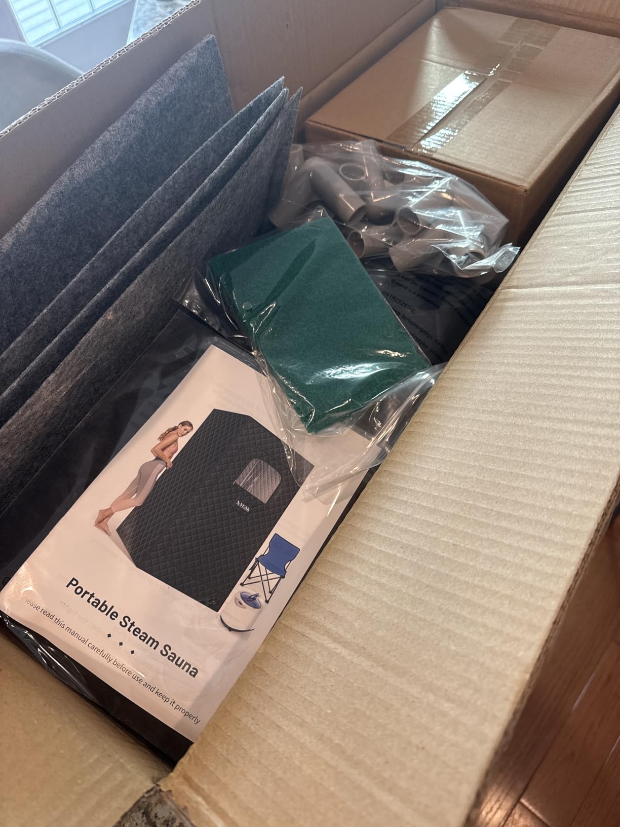 Upgraded Sauna Box for Relaxation, Detoxification, Portable Steam Sauna for Home with Steamer, 9 Levels, 2.6' x 2.6' x 5.9' - Customer Photo 1