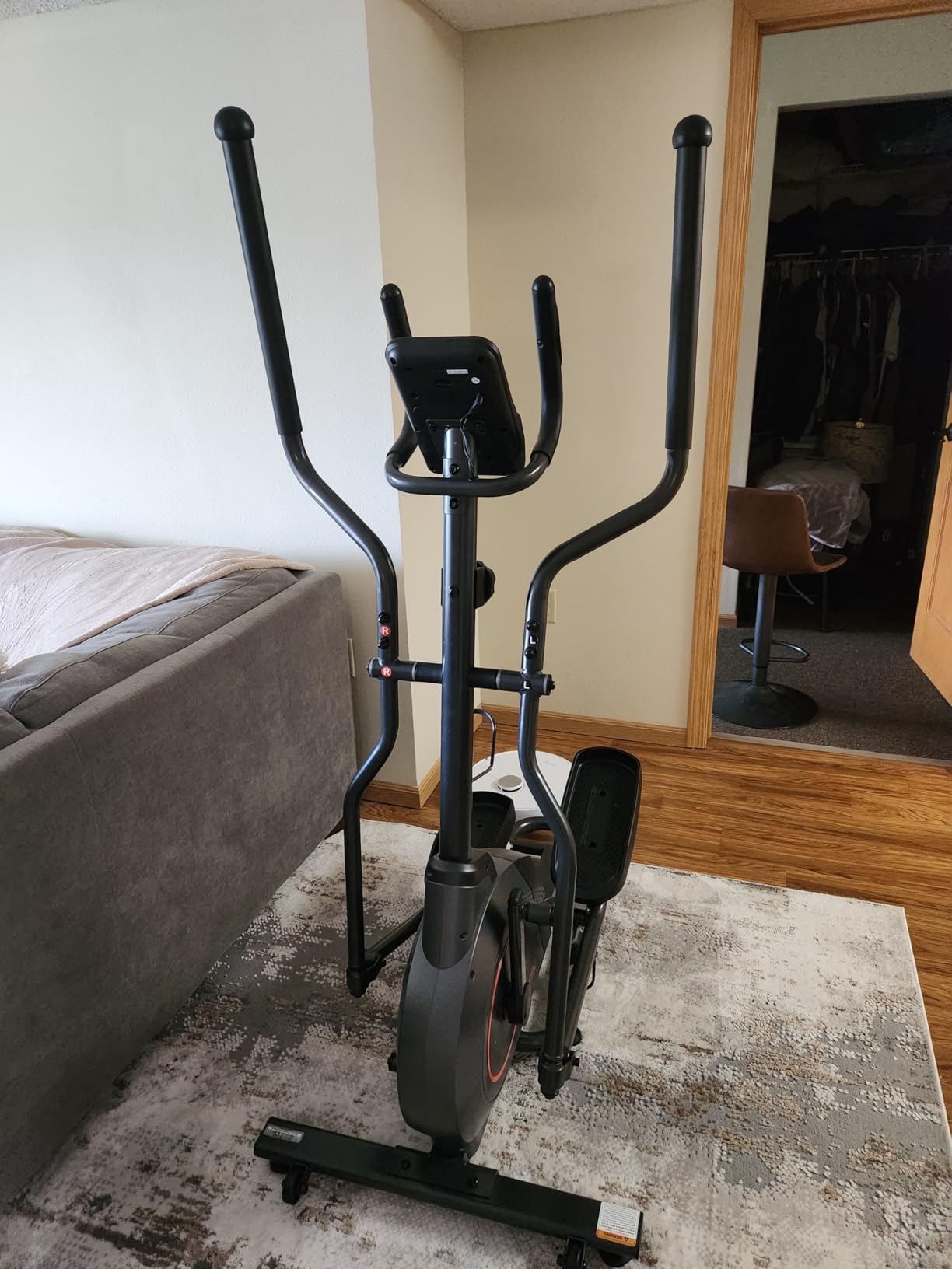 Sunny Health & Fitness Smart Upright Elliptical w/Pulse Sensor Built-in, Indoor Full-Body Cross-Training & Cardio Exercise Machine for Home, Free SunnyFit App Connection, Optional Long Stride Length Customer Review Sunny Health & Fitness Smart Upright Elliptical w/Pulse Sensor Built-in, Indoor Full-Body Cross-Training & Cardio Exercise Machine for Home, Free SunnyFit App Connection, Optional Long Stride Length - Customer Photo 1