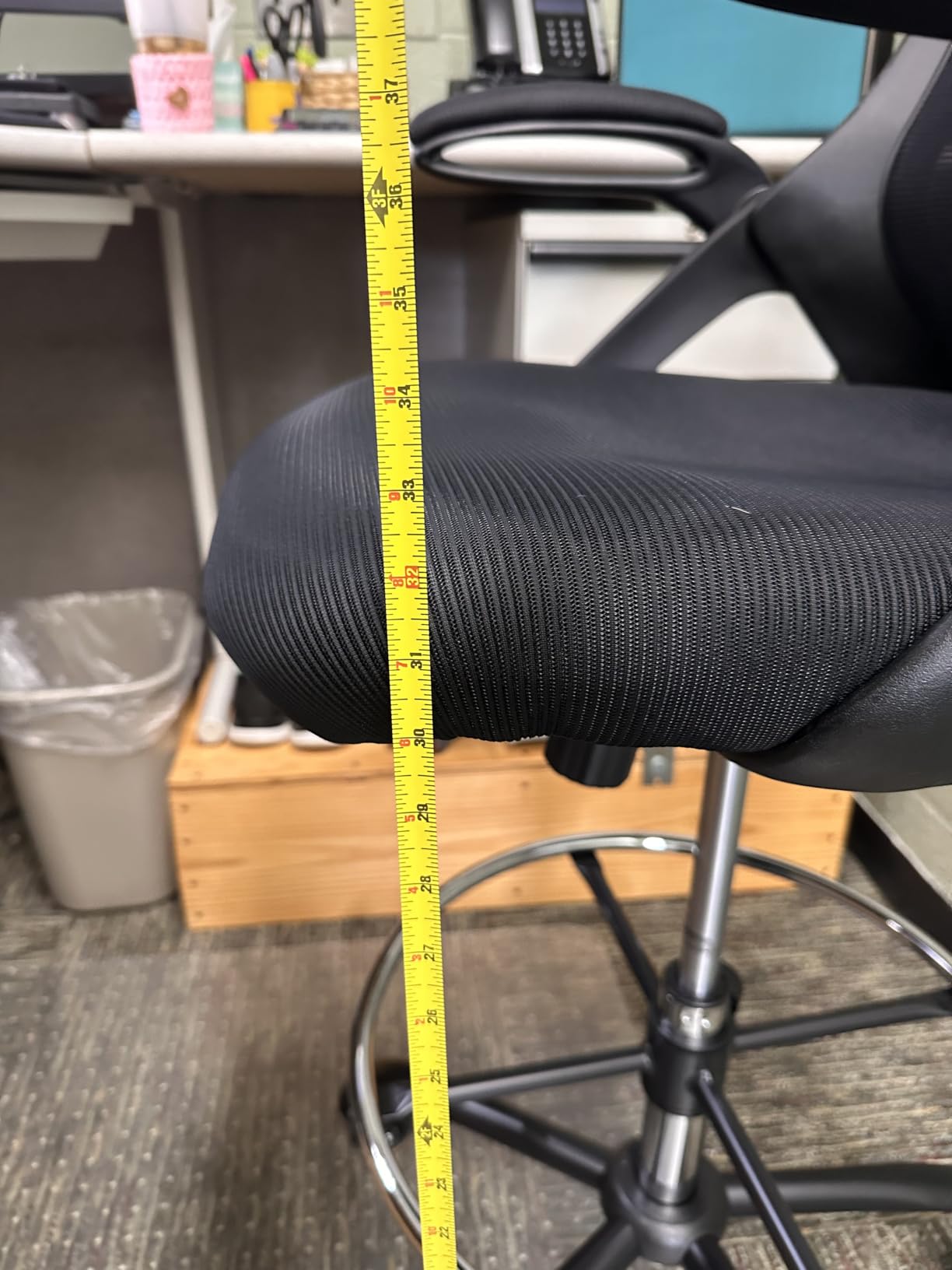 HYLONE Drafting Chair Adjustable, Tall Office Chair Lumbar Support Ergonomic Standing Desk Chair Heavy Duty Tall Drafting Stool for Artists with Footrest Home Office Drafting Stool Customer Review HYLONE Drafting Chair Adjustable, Tall Office Chair Lumbar Support Ergonomic Standing Desk Chair Heavy Duty Tall Drafting Stool for Artists with Footrest Home Office Drafting Stool - Customer Photo 1