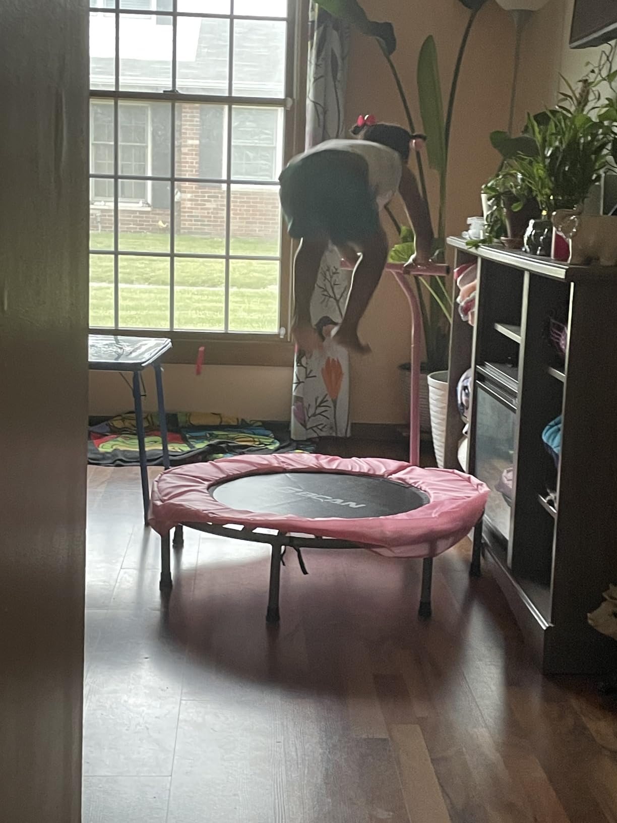 BCAN 36'' Mini Folding Ages 2 to 5 Toddler Trampoline with Handle for Kids, Two Ways to Assemble The Handle, Indoor/Garden Toddlers Trampoline with Super Safe Cover for Toddlers - Customer Photo 2